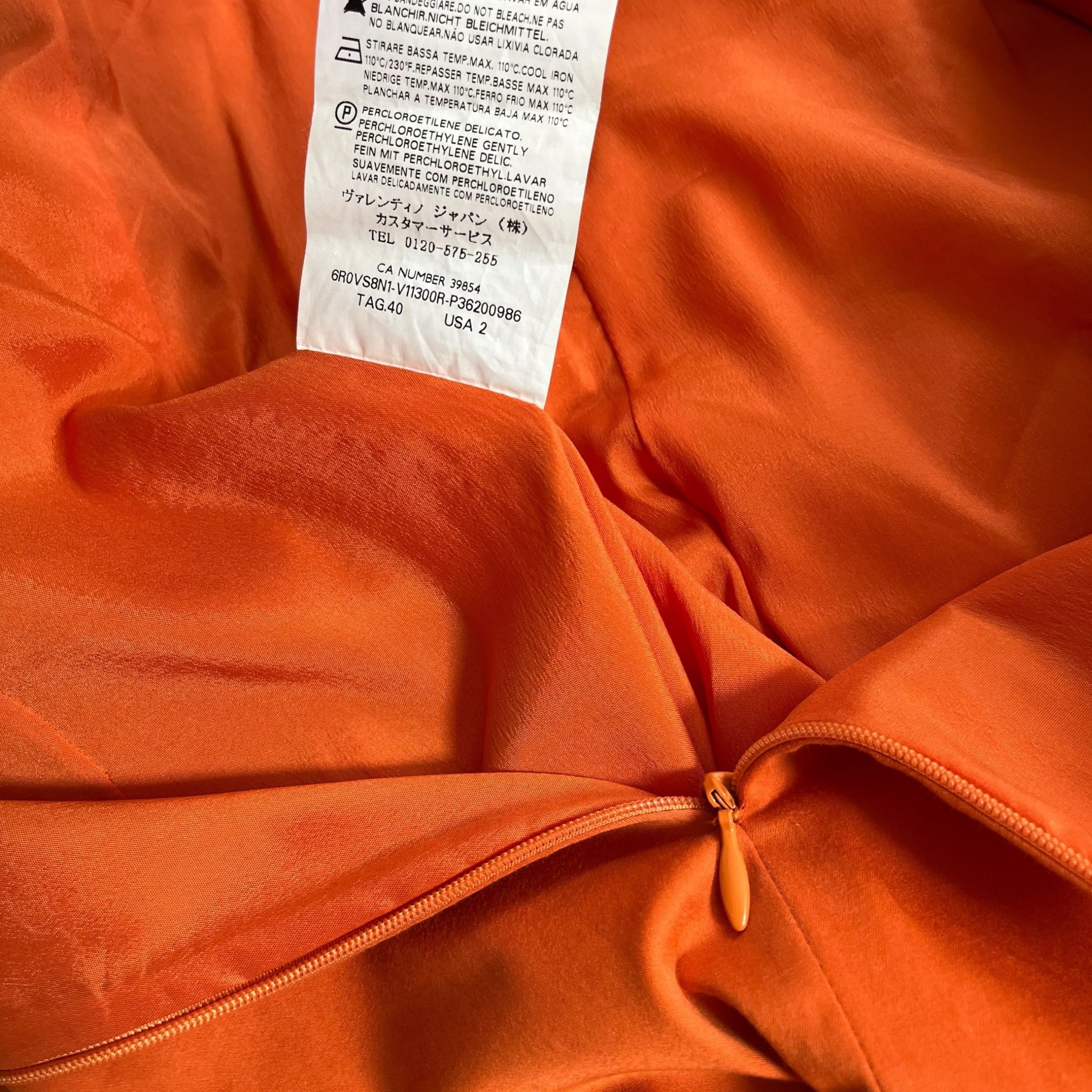 Valentino Vintage Y2K Women's Red Valentino Orange Bow Dress Size S / US 4 / IT 40 - 5 Thumbnail