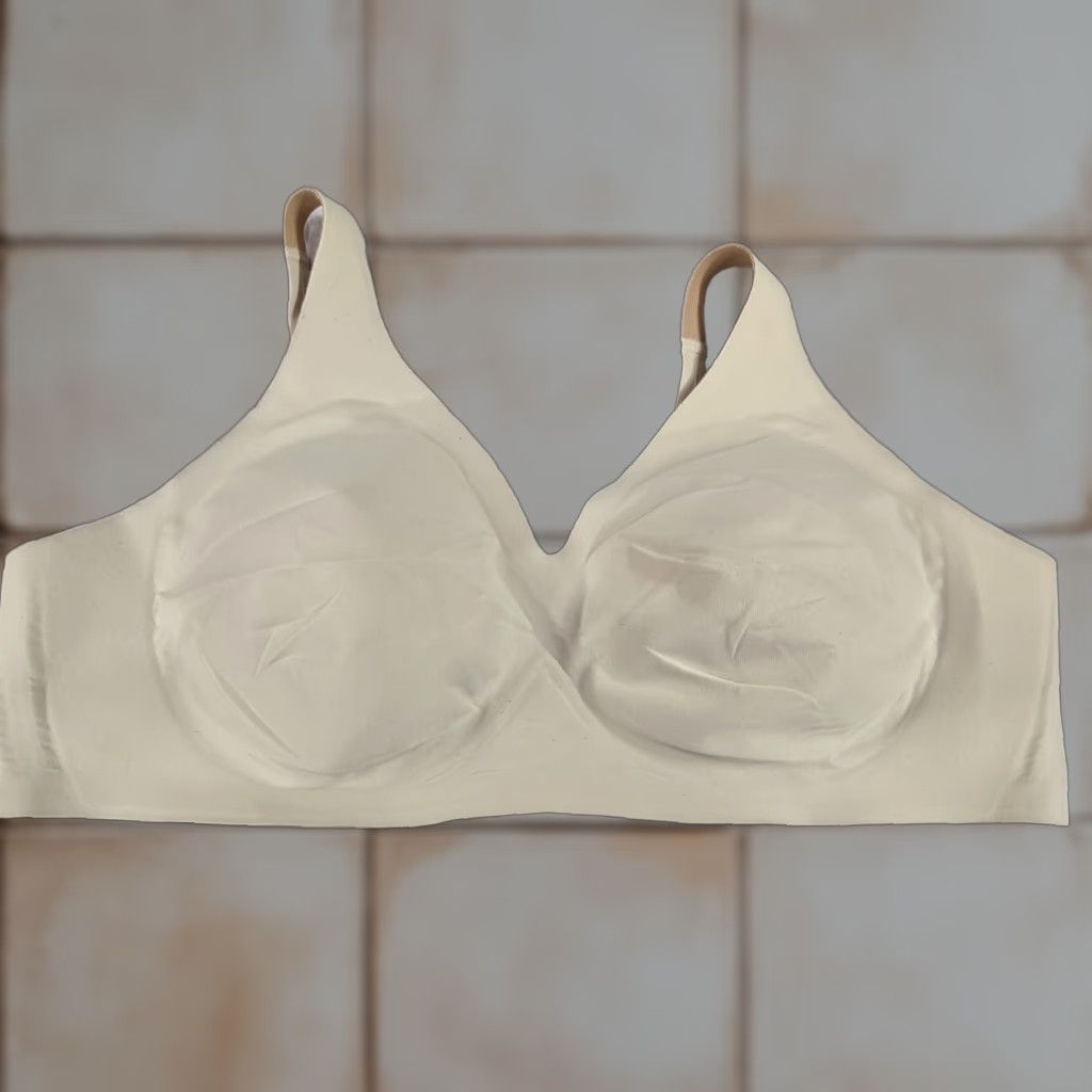 Vintage Knix Women Bra 3Xl Beige T Shirt V Neck Wireless Removable Pads Adjustable Strap (Size 2XL)