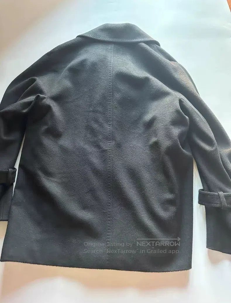 Max Mara Max Mara Black Wool Coat Size L / US 10 / IT 46 - 3 Thumbnail