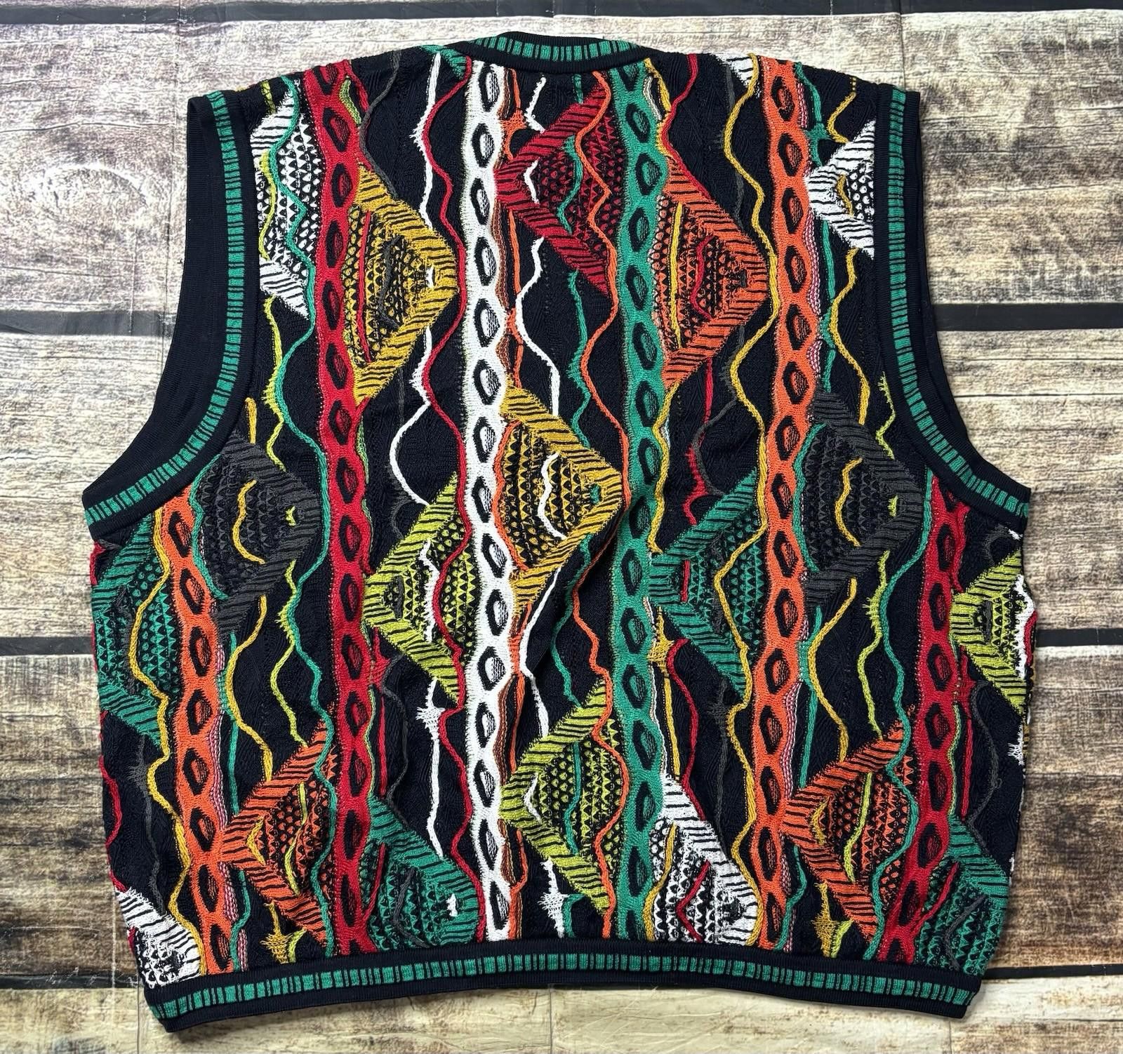 Coogi Coogi Sweater Vest Mens L 3D Knit Colorful Mercerized Cotton Size US L / EU 52-54 / 3 - 3 Thumbnail