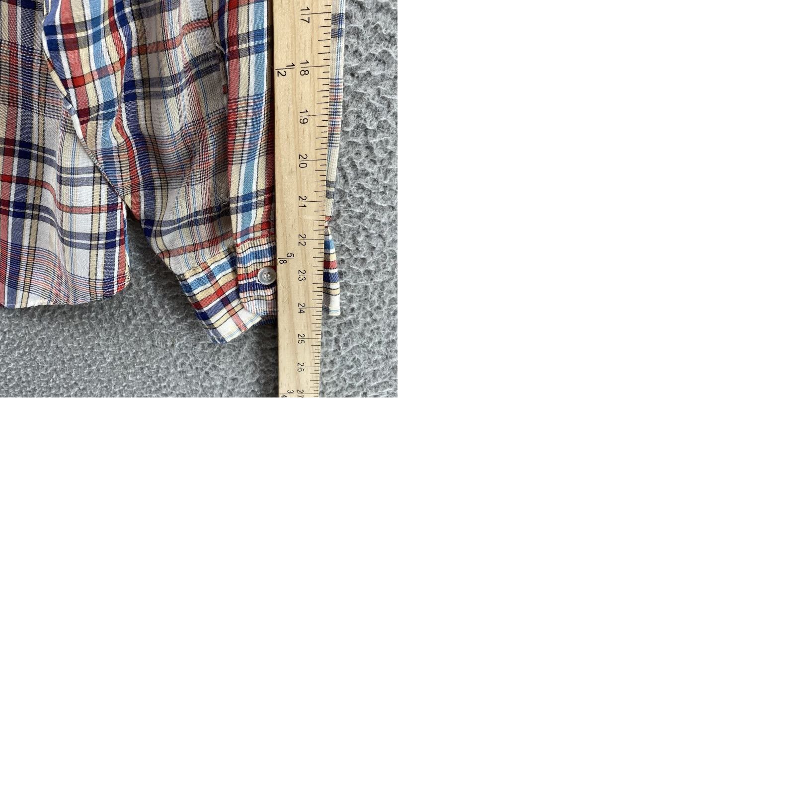 Levi's VINTAGE Levi's Shirt Large White Blue Plaid Regular Fit Button-Down Western Men Size US L / EU 52-54 / 3 - 9 Thumbnail