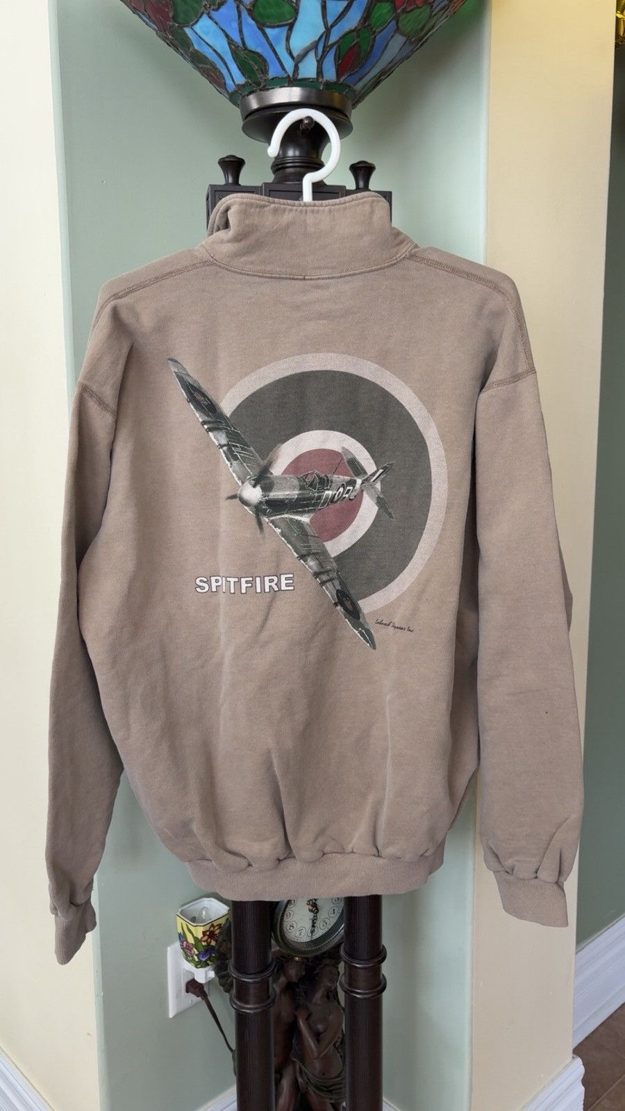 Vintage Vintage Submarine Spitfire Aircraft Half-Zip Sweatshirt Size US L / EU 52-54 / 3 - 3 Thumbnail