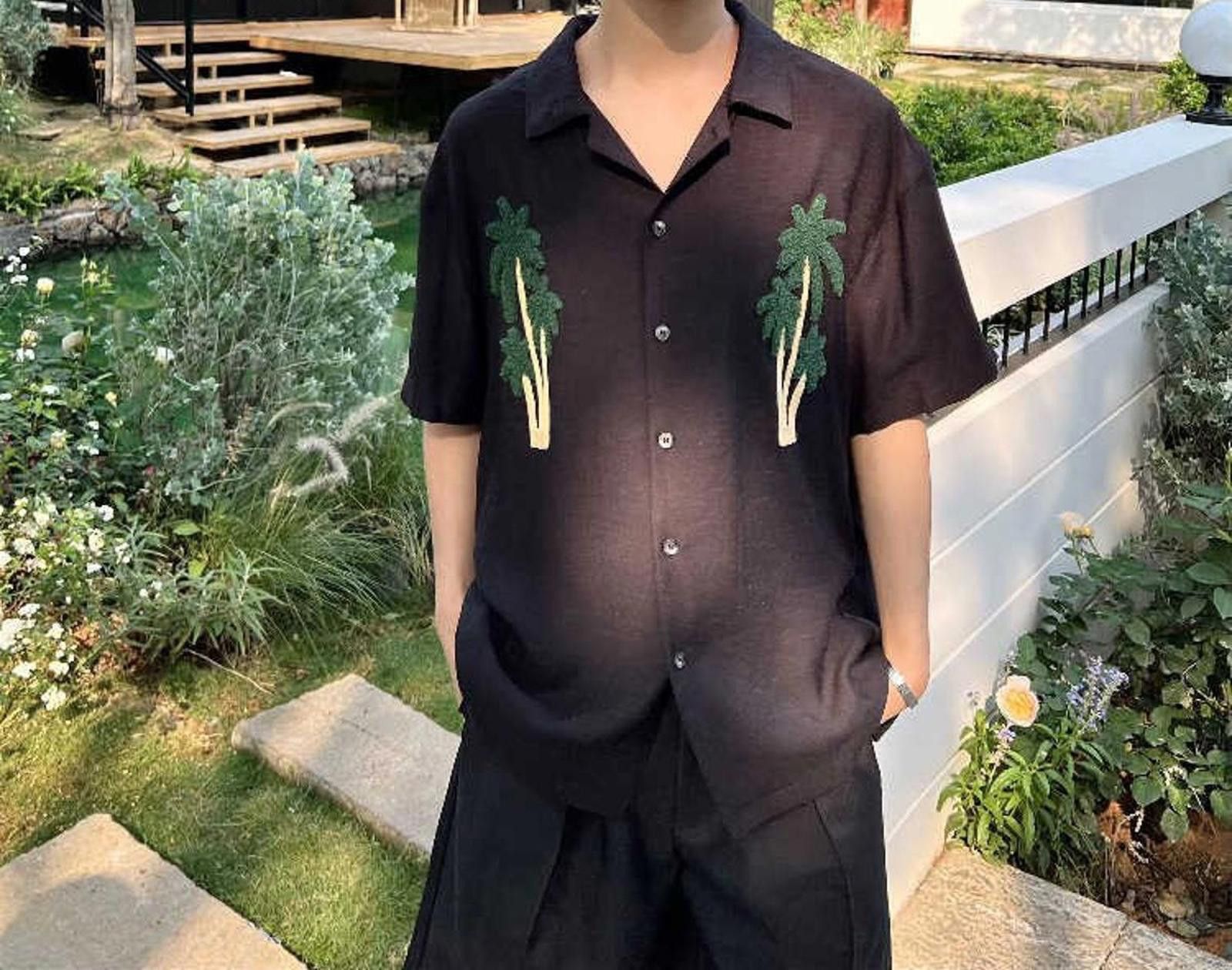 Other Tropical Palm Embroidered Short Sleeve Shirt Size US M / EU 48-50 / 2 - 1 Thumbnail