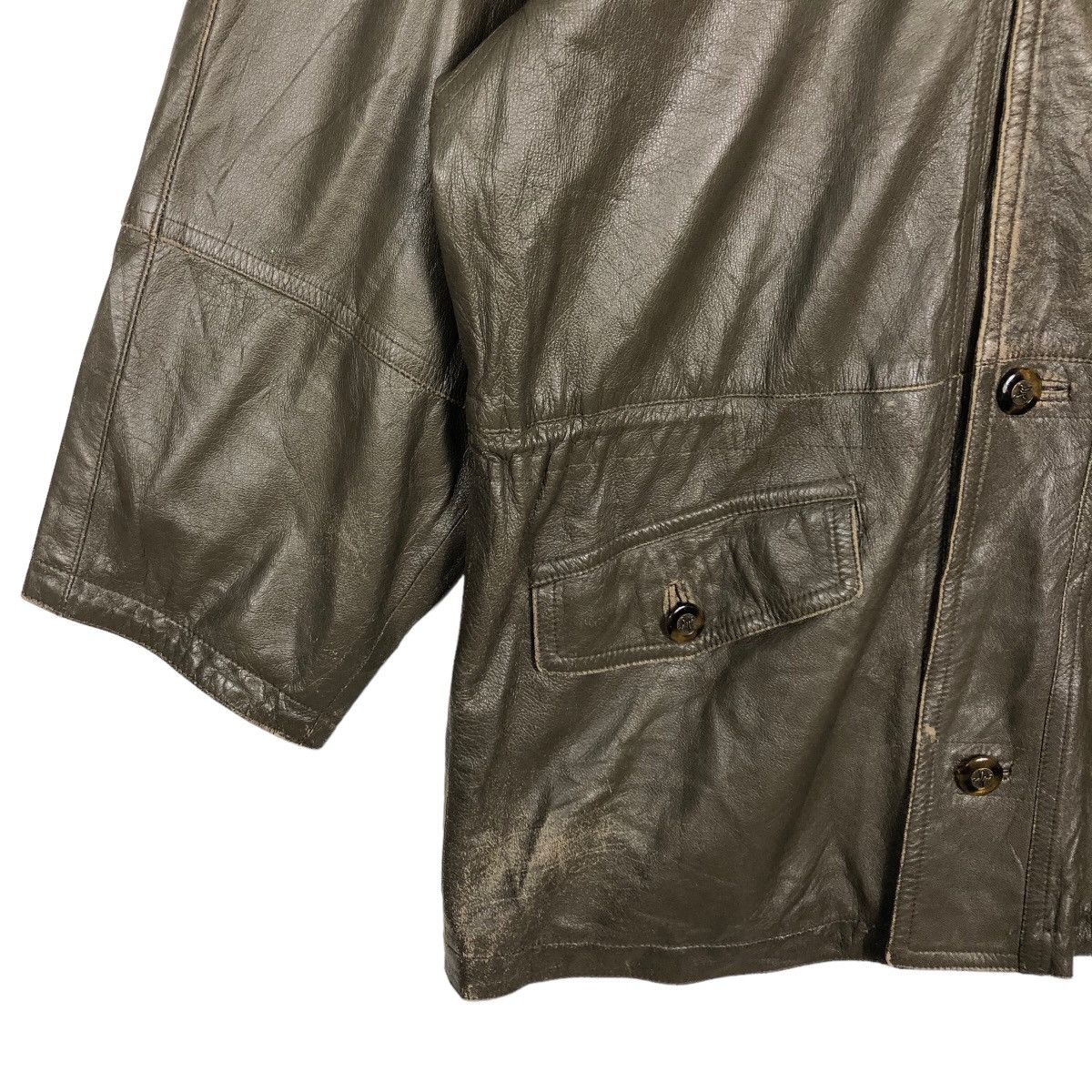 Genuine Leather 🔥90’s Vintage Leather Jacket Squiti Man Japan Rare Lining Size US L / EU 52-54 / 3 - 3 Thumbnail