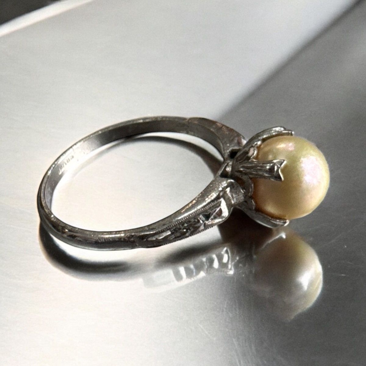 Jewelry NATURAL PEARL SILVER RING SIZE 17mm Size ONE SIZE - 1 Thumbnail