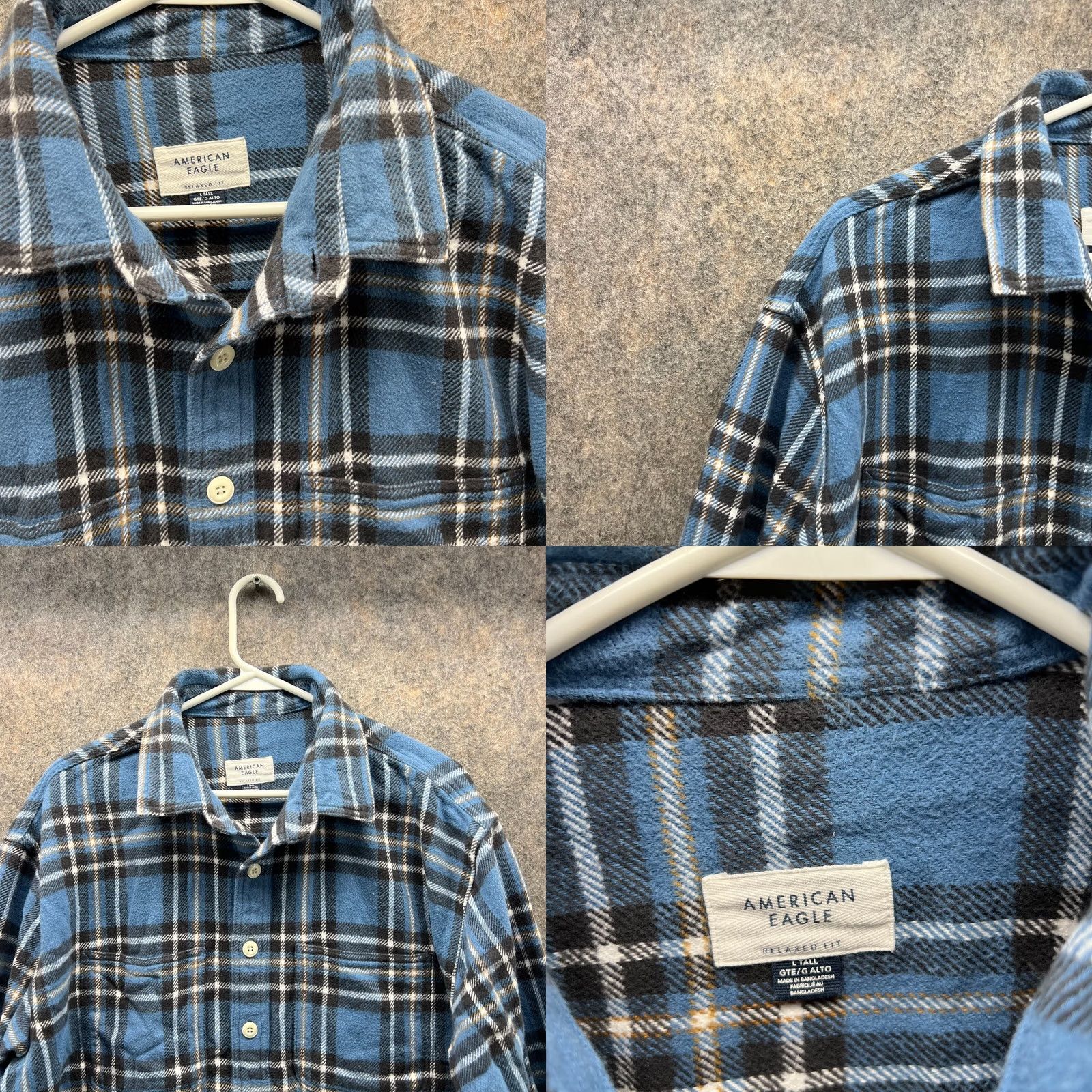 American Eagle Outfitters VINTAGE American Eagle Outfitters Shirt Men L Blue Plaid Flannel Button-Down Short Description not included Size US L / EU 52-54 / 3 - 8 Thumbnail