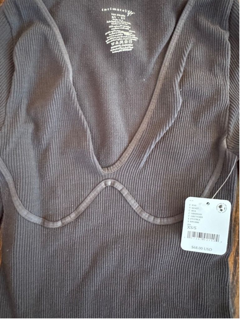 Free People Intimately Free People Ribbed Long-Sleeve Bodysuit XS/S NWT Size S / US 4 / IT 40 - 6 Thumbnail