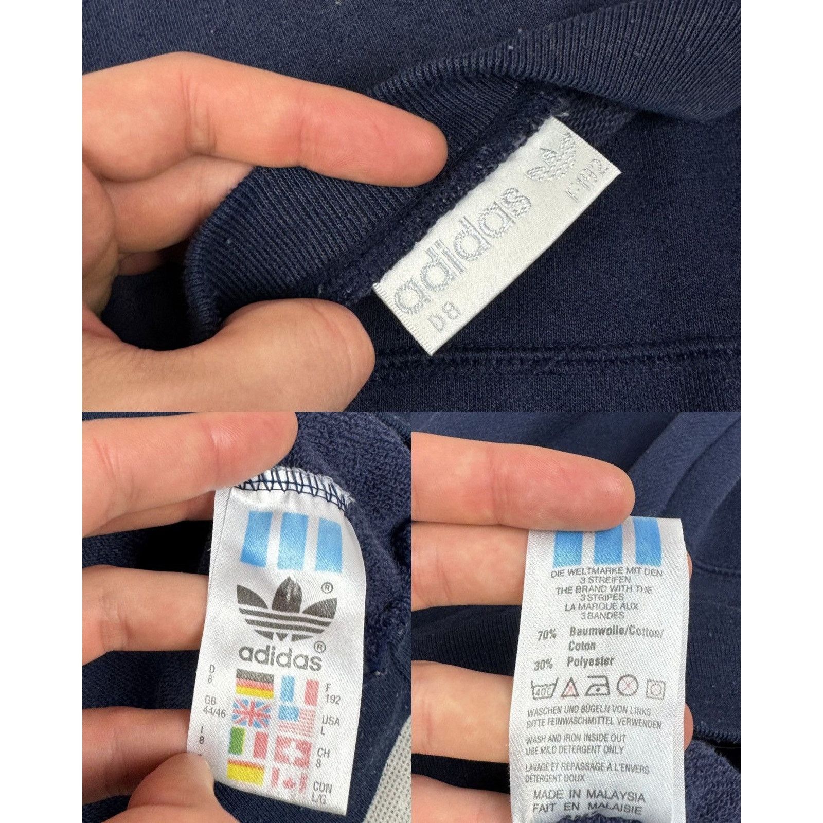Adidas × Japanese Brand × Vintage Adidas Mens Blue Cotton Crew Neck Long Sleeve Sweatshirt L Size US L / EU 52-54 / 3 - 2 Thumbnail