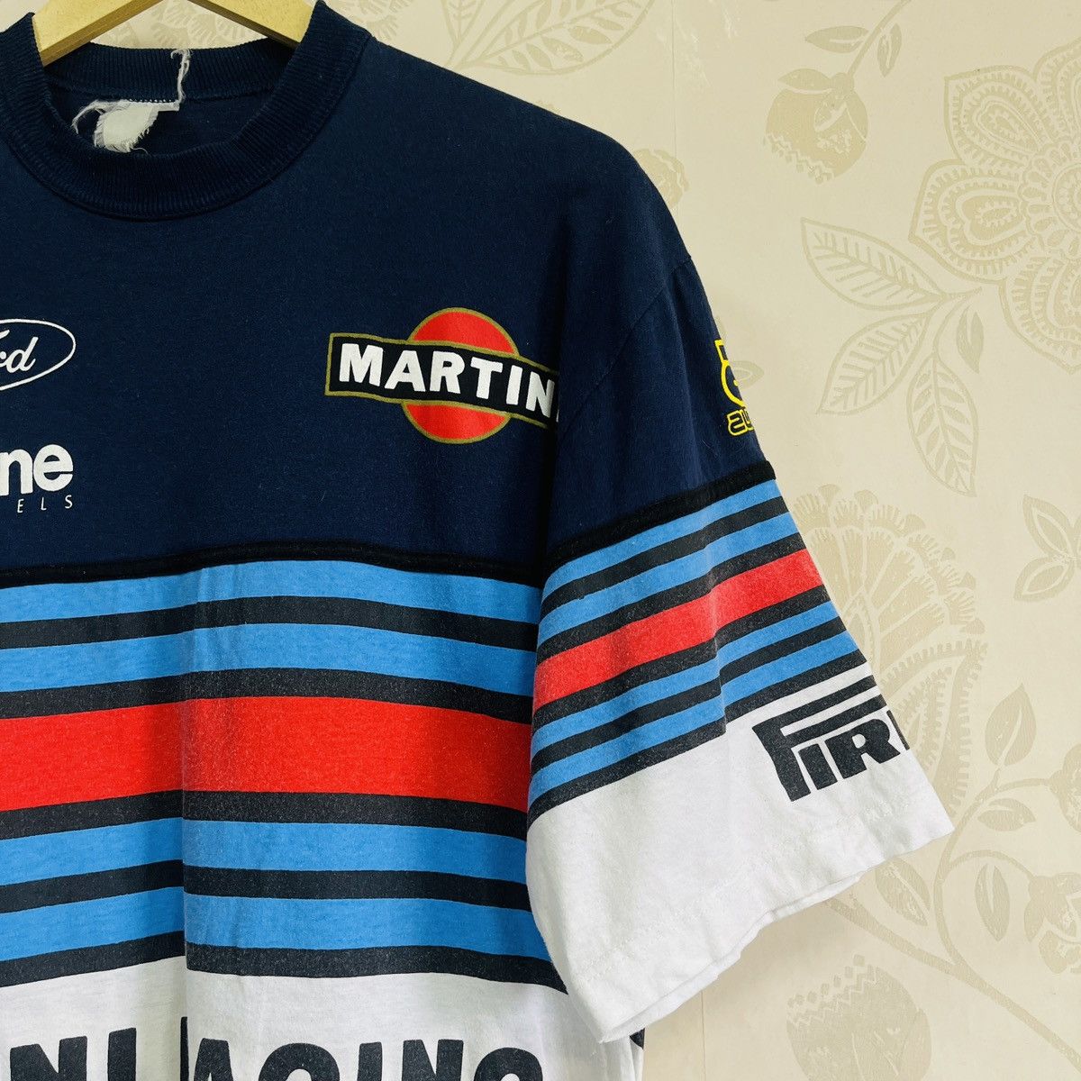 Ford × Pirelli × Vintage Vintage Ford Martini Racing Blue White TShirt Size US M / EU 48-50 / 2 - 6 Thumbnail