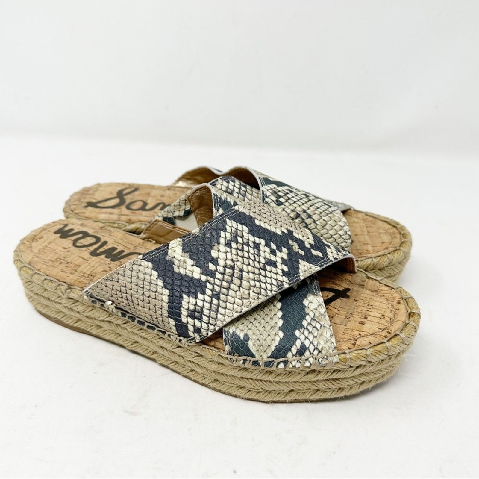 Sam Edelman SAM EDELMAN Natty Snakeskin Espadrille Slide Sandals in 7.5 Size US 7.5 / IT 37.5 - 1 Thumbnail