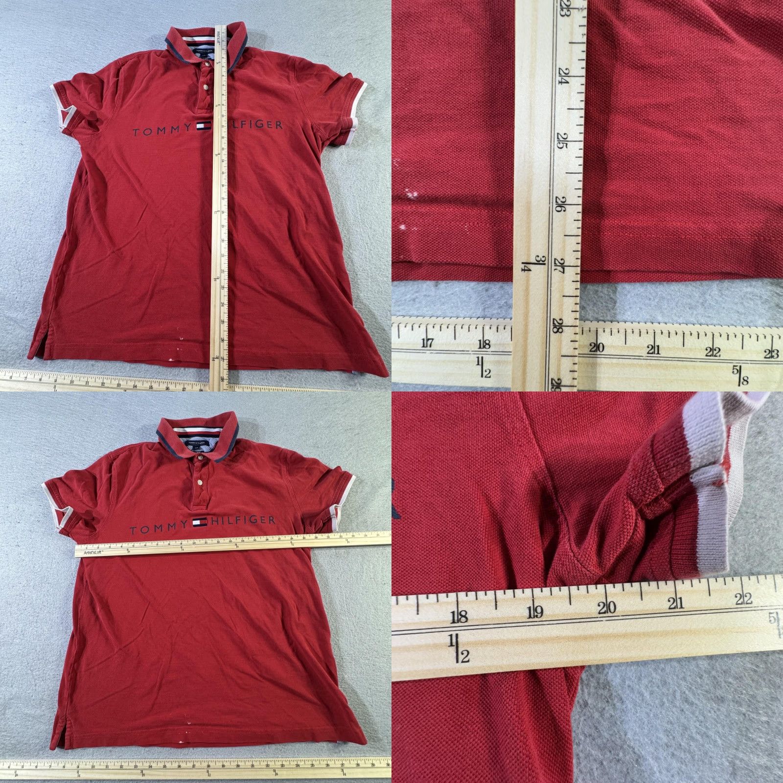 Tommy Hilfiger VINTAGE Tommy Hilfiger Polo Shirt Men Large Red Short Sleeve Casual Logo 90s Size US L / EU 52-54 / 3 - 8 Thumbnail