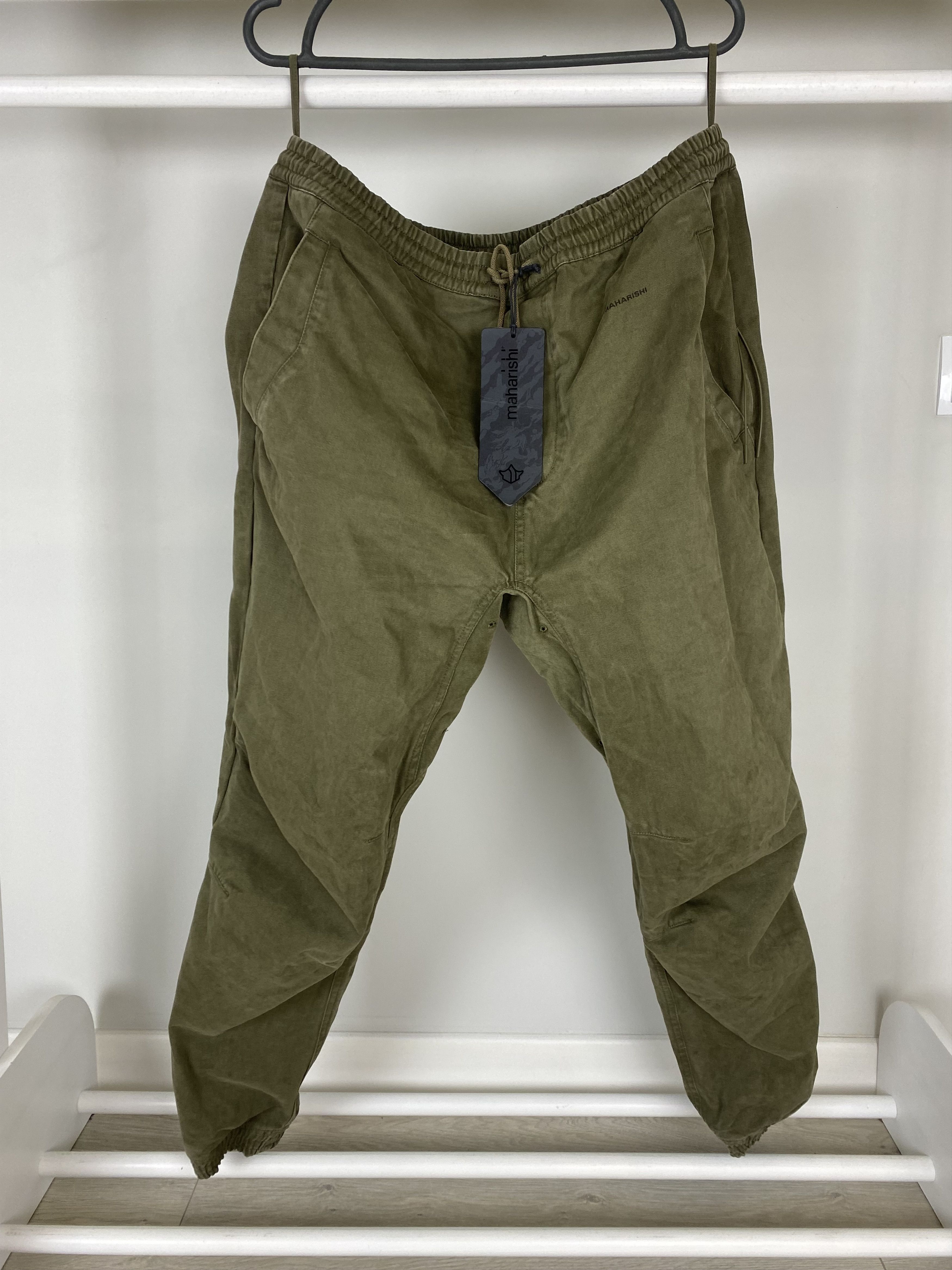 image of Maharishi Woven Joggers Pants in Olive, Men's (Size 36)