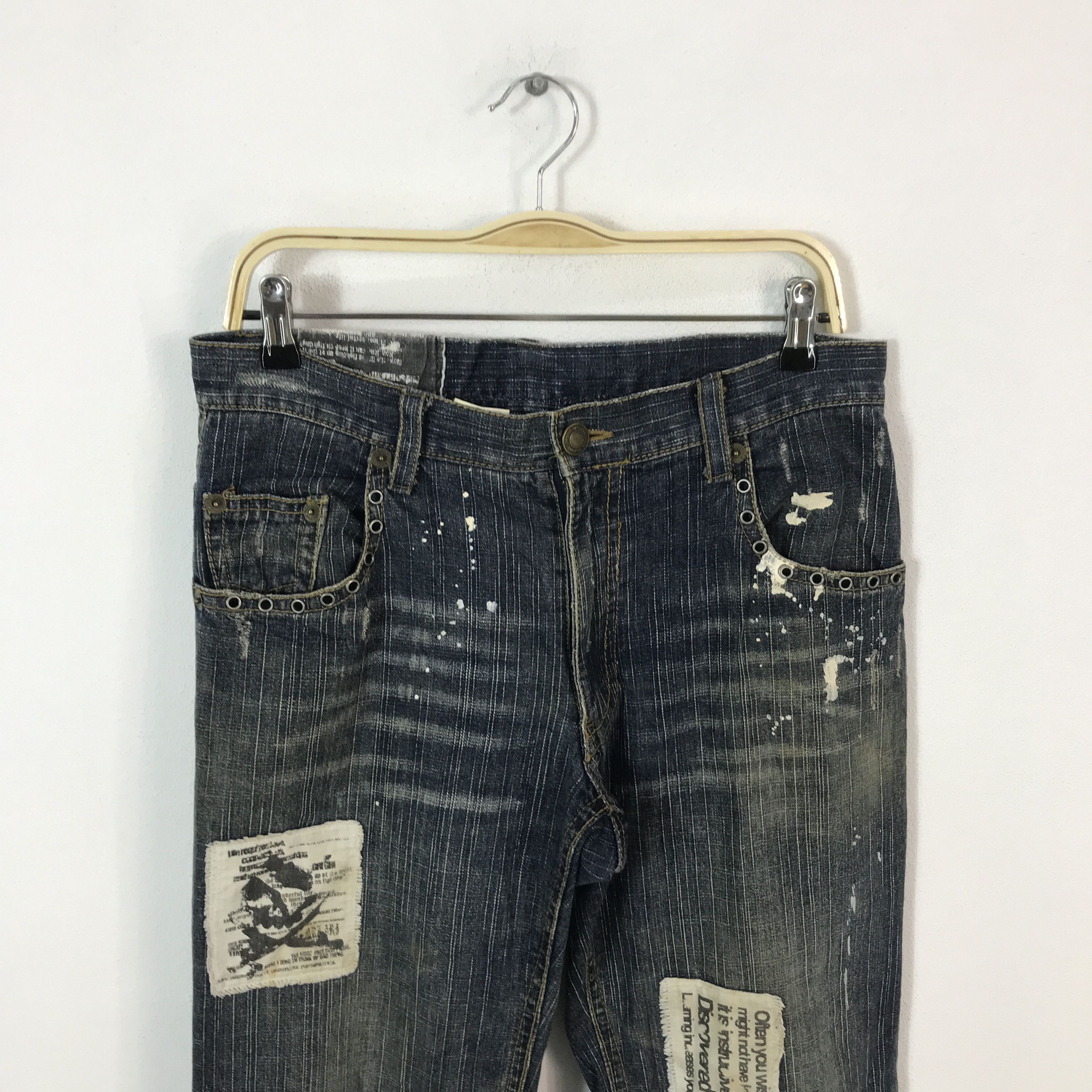 Japanese Brand ifsixwasnine japan gri gri distressed jeans pants Size US 32 / EU 48 - 2 Thumbnail