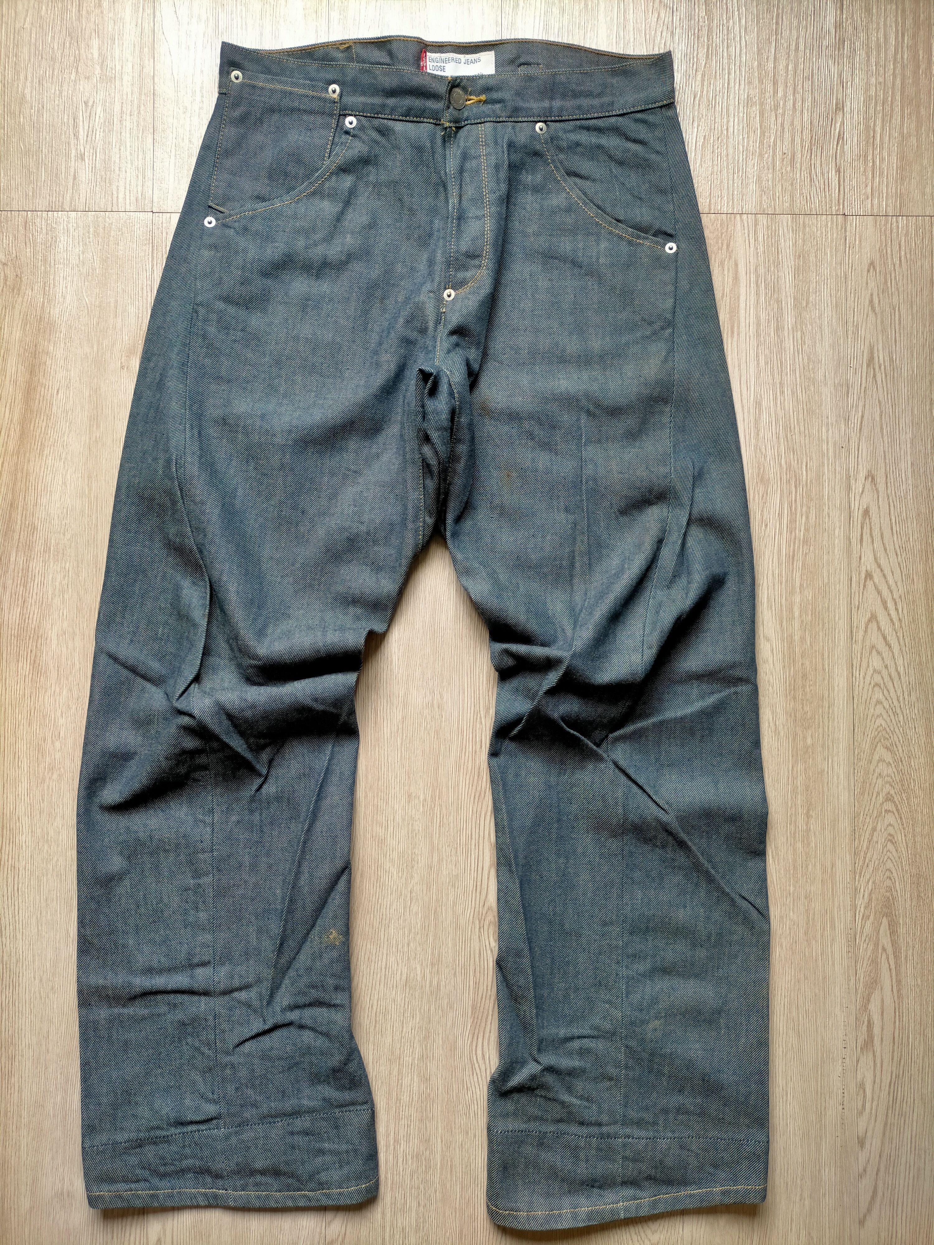 Levi's 2000s Levis Engineered Twist Leg Loose Rusty Denim Pants Size US 30 / EU 46 - 6 Thumbnail