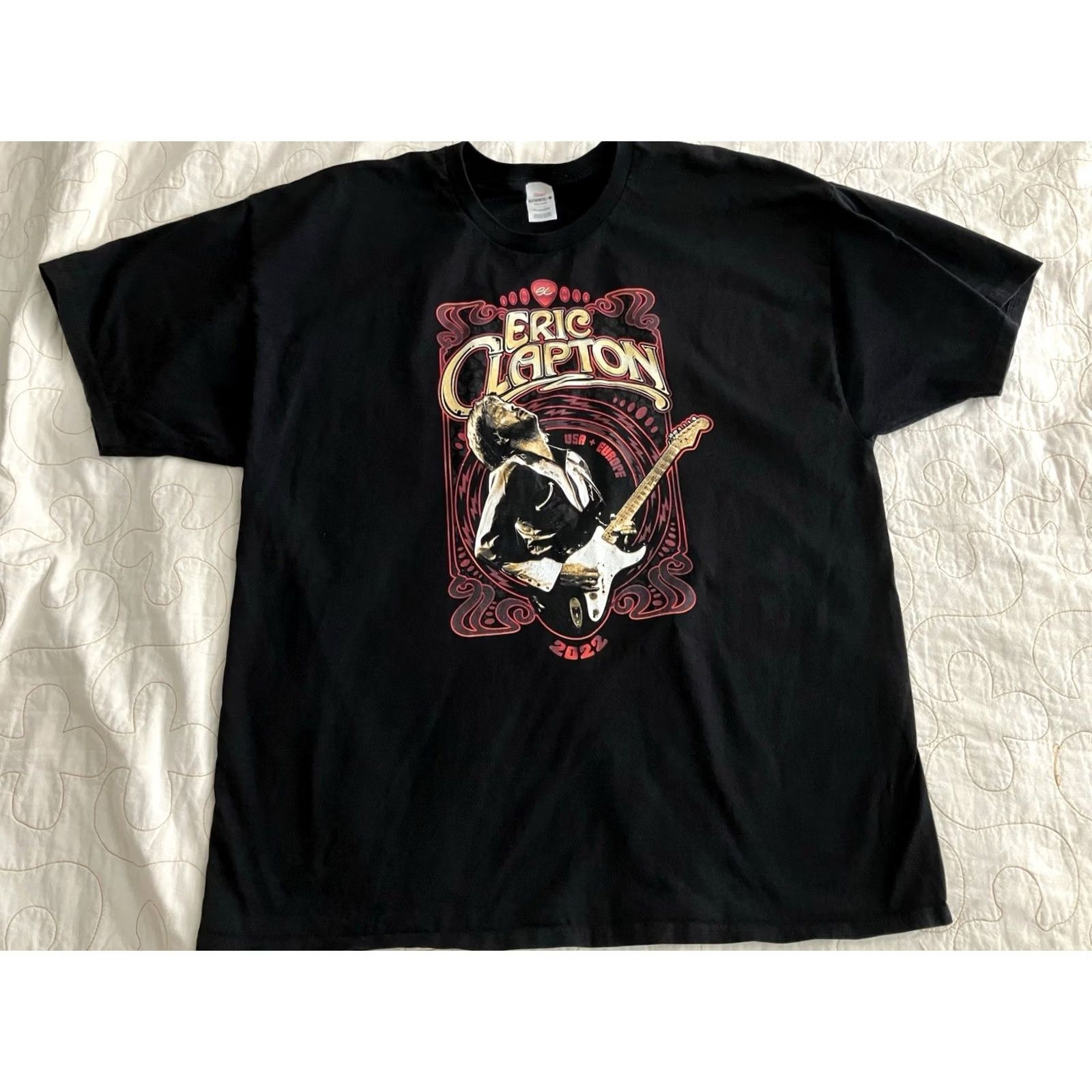 Hanes Eric Clapton Band Black T Shirt Sz M Psychedelic 2022 Tour Retro 60s Style Tee Size US XXL / EU 58 / 5 - 3 Thumbnail
