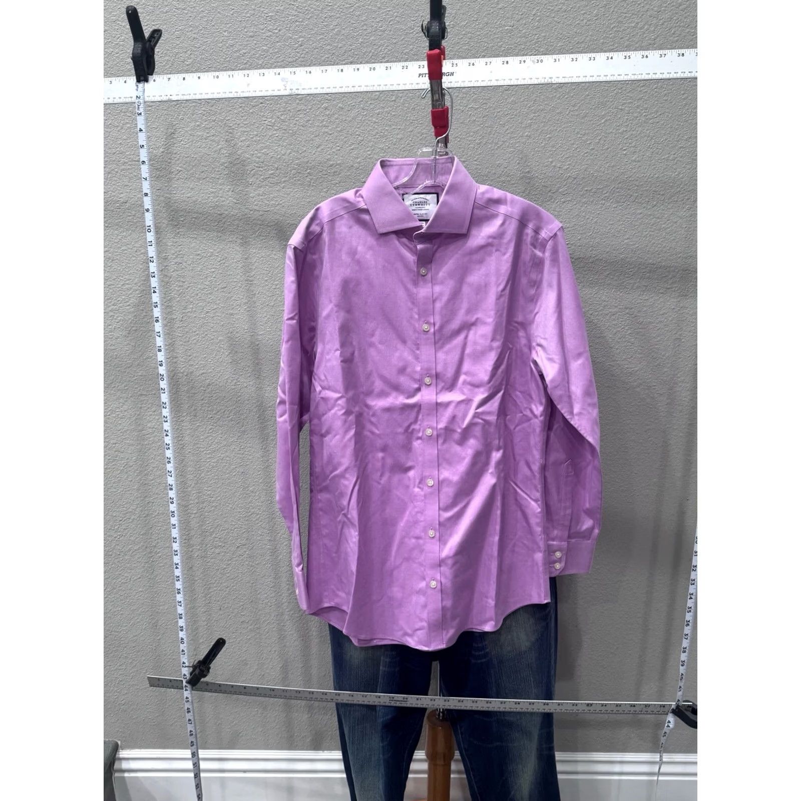 Charles Tyrwhitt Charles Tyrwhitt Lavender LONG SLEEVE SHIRT Medium M 15.5 x 33 Mens Size US M / EU 48-50 / 2 - 2 Thumbnail