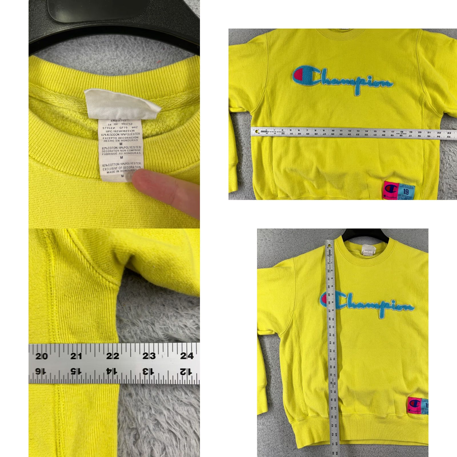 Champion Champion Sweater Adult Medium Yellow Logo Sweatshirt Crew Neck Pullover Casual, Travel, Workwear Men M Yellow 90s? Size US M / EU 48-50 / 2 - 8 Thumbnail