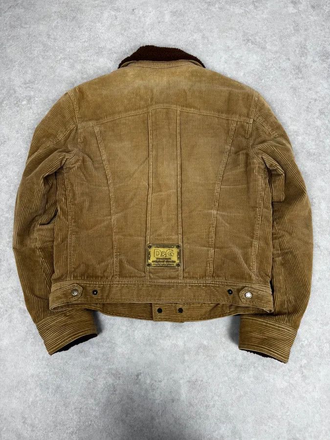Dolce & Gabbana 2000s Dolce & Gabbana Beige Corduroy Brown Collar Jacket Size US M / EU 48-50 / 2 - 4 Thumbnail