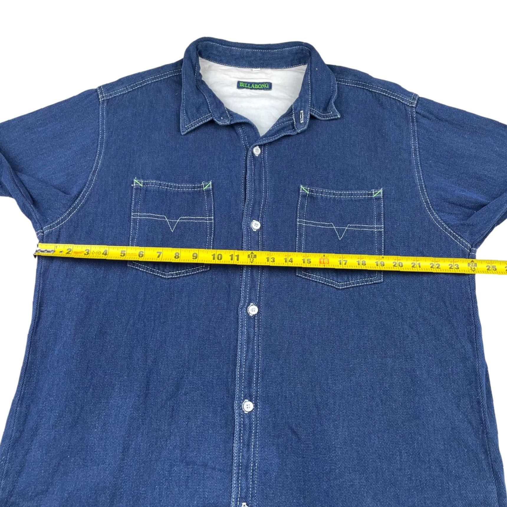 Billabong VINTAGE Billabong Shirt Denim Button-Up L Blue Mens Large Chest Pockets Surfer/Skater Long Sleeve Cotton Regular Brand Billabong Ships 90s Size US L / EU 52-54 / 3 - 6 Thumbnail
