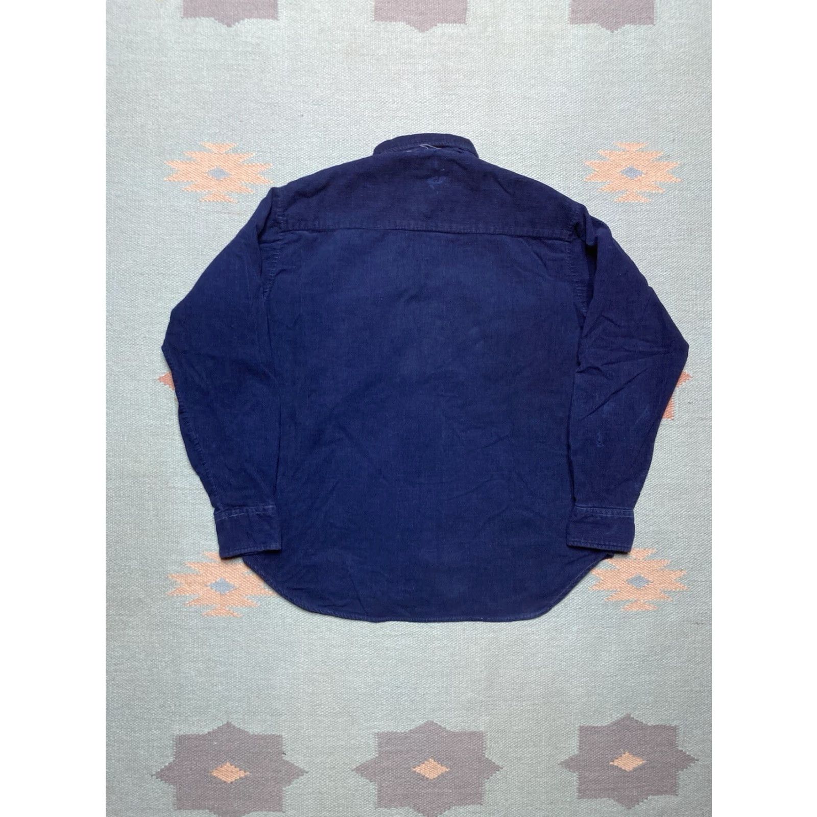 Vintage VINTAGE 70s Corduroy Button-Up Shirt Long Sleeve Navy Blue Cotton Medium Mens Size US M / EU 48-50 / 2 - 2 Thumbnail