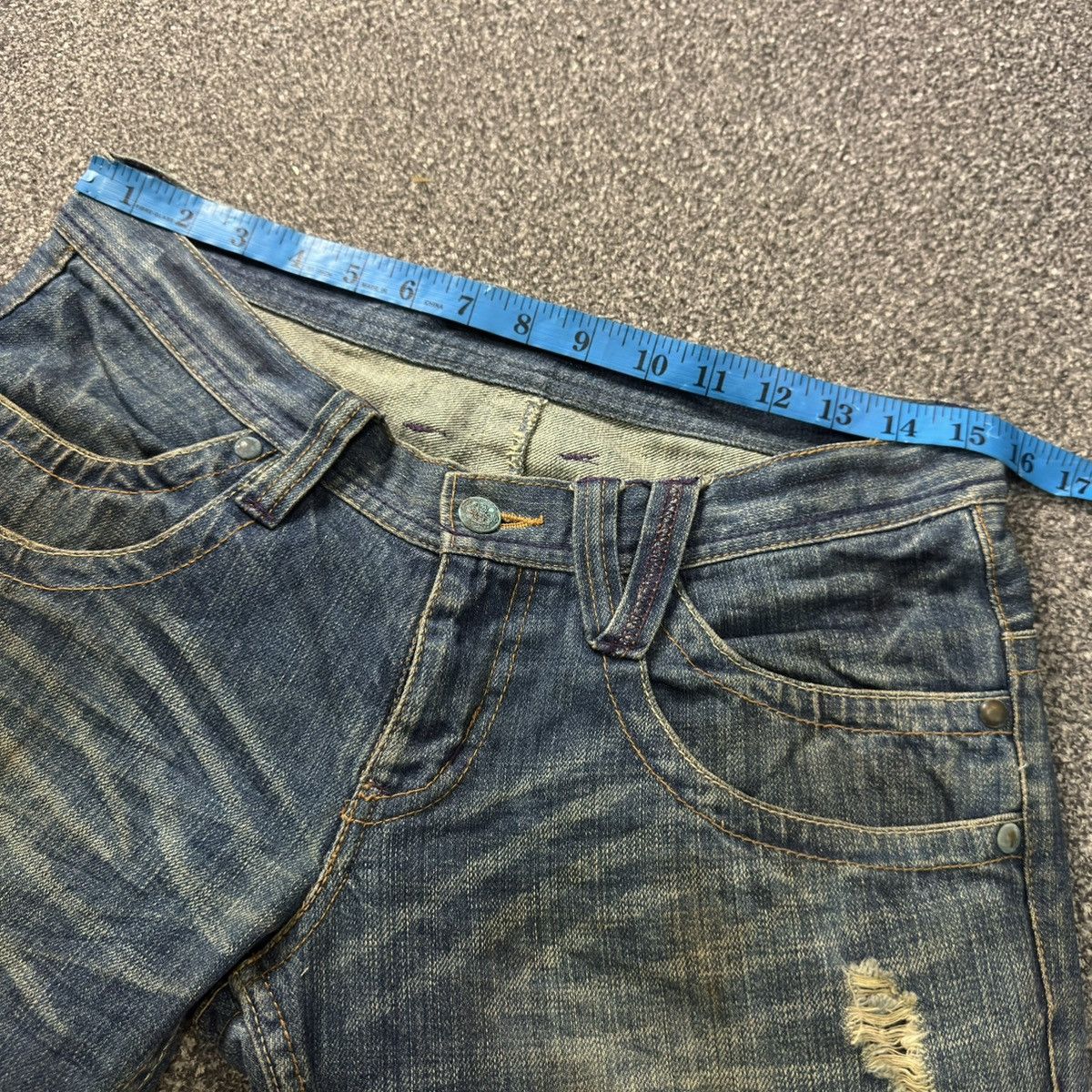 Hysteric Glamour 🇯🇵 Japanese Flared Y2k Root Three Dirty Wash Distressed Denim Size US 31 - 17 Thumbnail