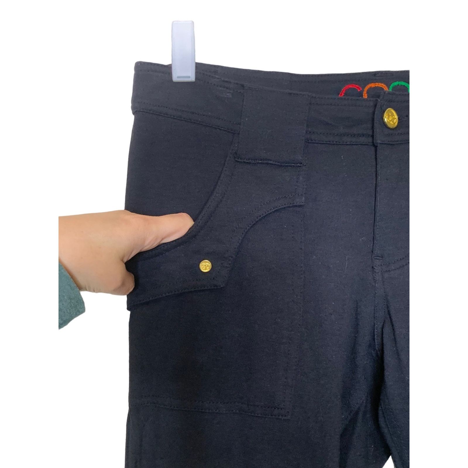 Coogi Coogi black embroidered stretch casual pants size 9/10 Size 32" / US 10 / IT 46 - 7 Thumbnail