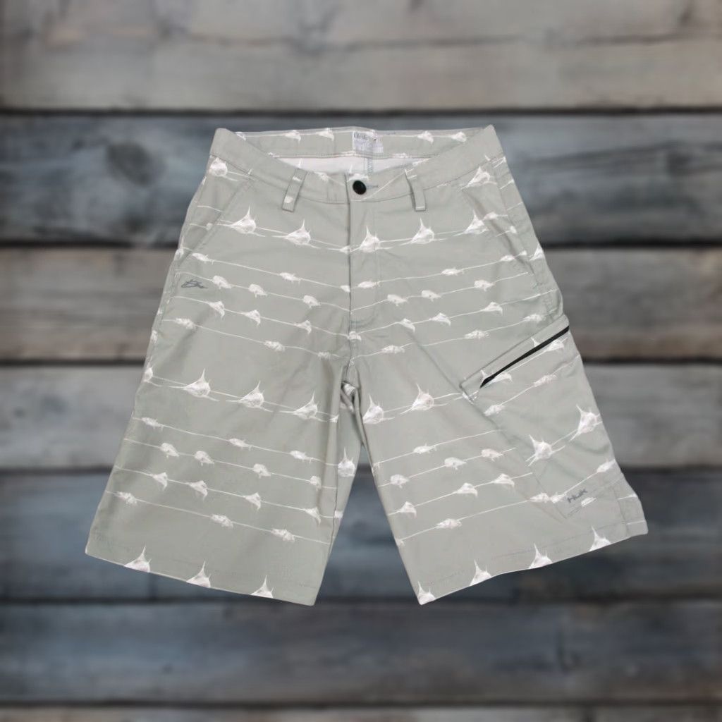 Vintage Huk Short Mens 28 Gray Performance Fabrics Lightweight Shark Fishing Outdoor Shirt Size US 28 / EU 44 - 1 Thumbnail