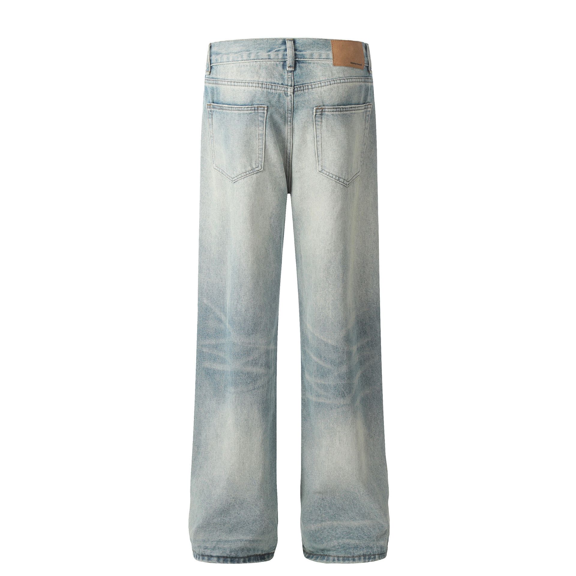 Japanese Brand × Jean High street loose washed distressed straight casual jeans Size US 32 / EU 48 - 3 Thumbnail