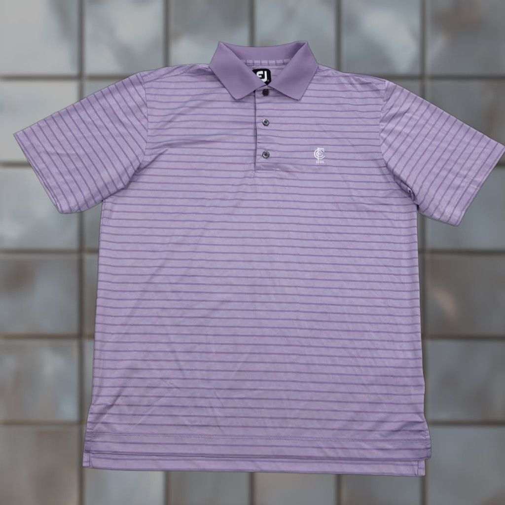 Footjoy FootJoy Men's M Polo Shirt Purple Striped Golf Performance FJ Cape Fear CFCC Shirt (Short Sleeve) Golf, Activewear, Casual Mens Size US M / EU 48-50 / 2 - 1 Thumbnail