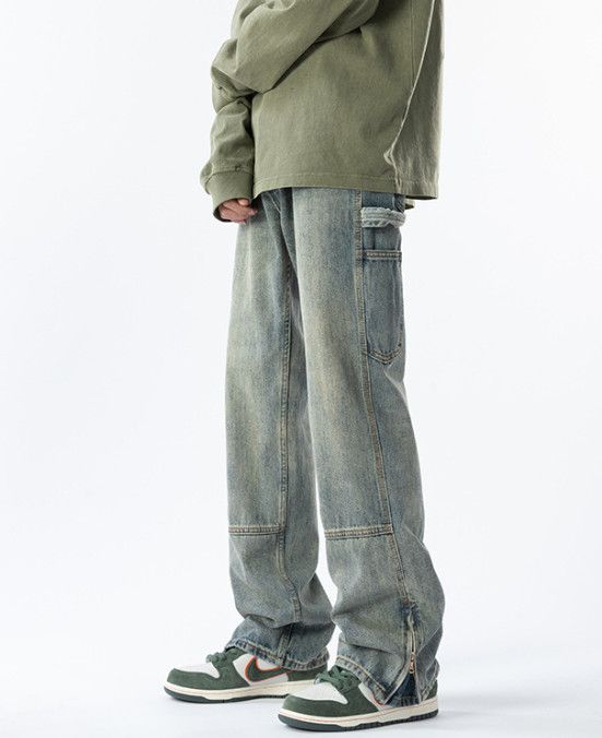 Vintage Men's American Retro Loose-Fit Straight-Leg Cargo Jeans Size US 32 / EU 48 - 3 Thumbnail