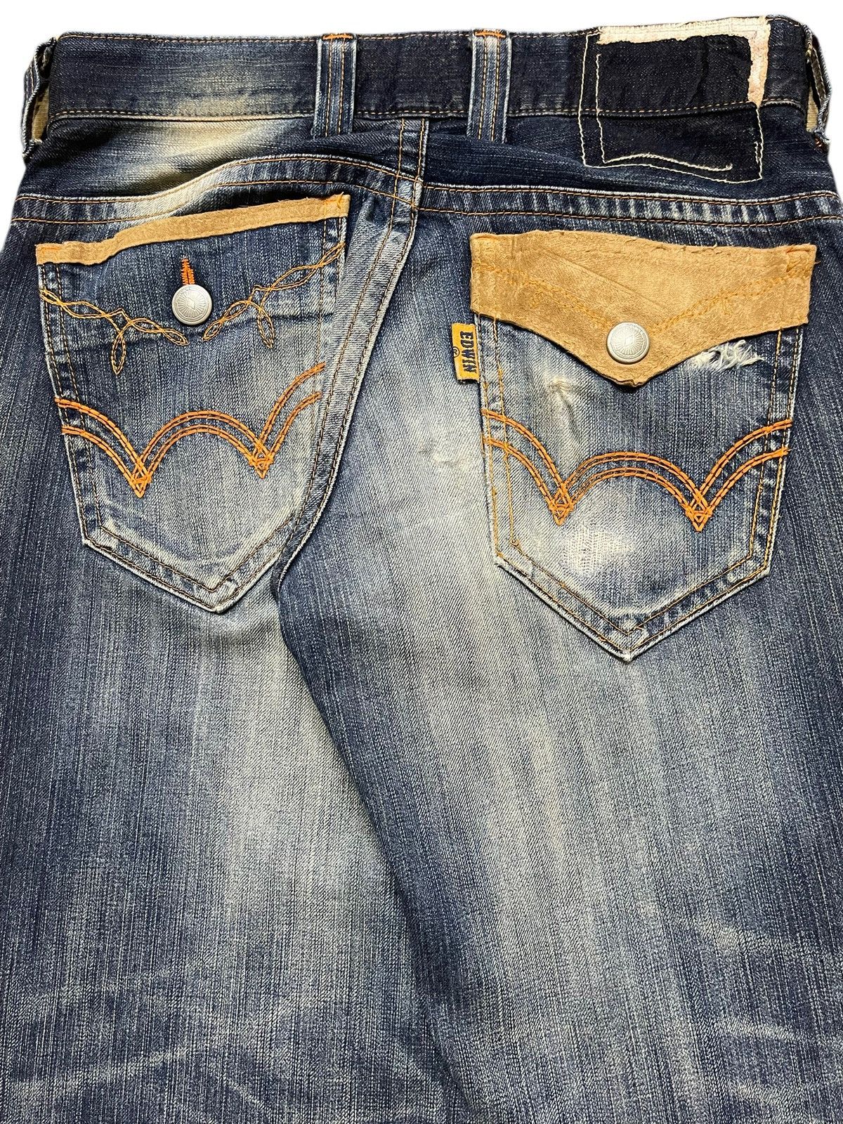 Edwin Edwin XV Exclusive Vintage Blue Mud Wash Distressed Baggy Size US 31 - 6 Thumbnail