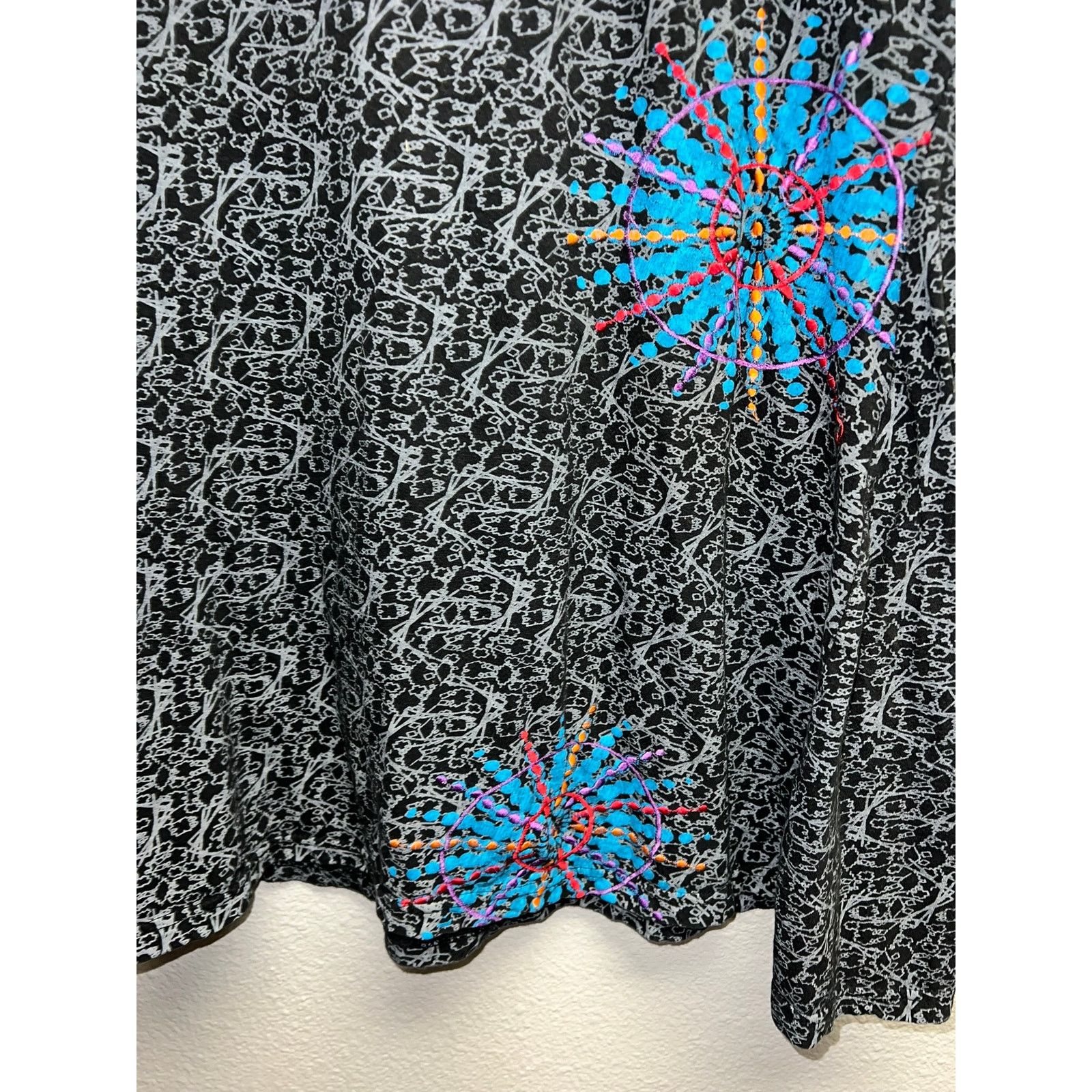 Vintage Womens Lunieva Dress Top Short Boho Bohemian Geometric XL Size XL / US 12-14 / IT 48-50 - 4 Thumbnail