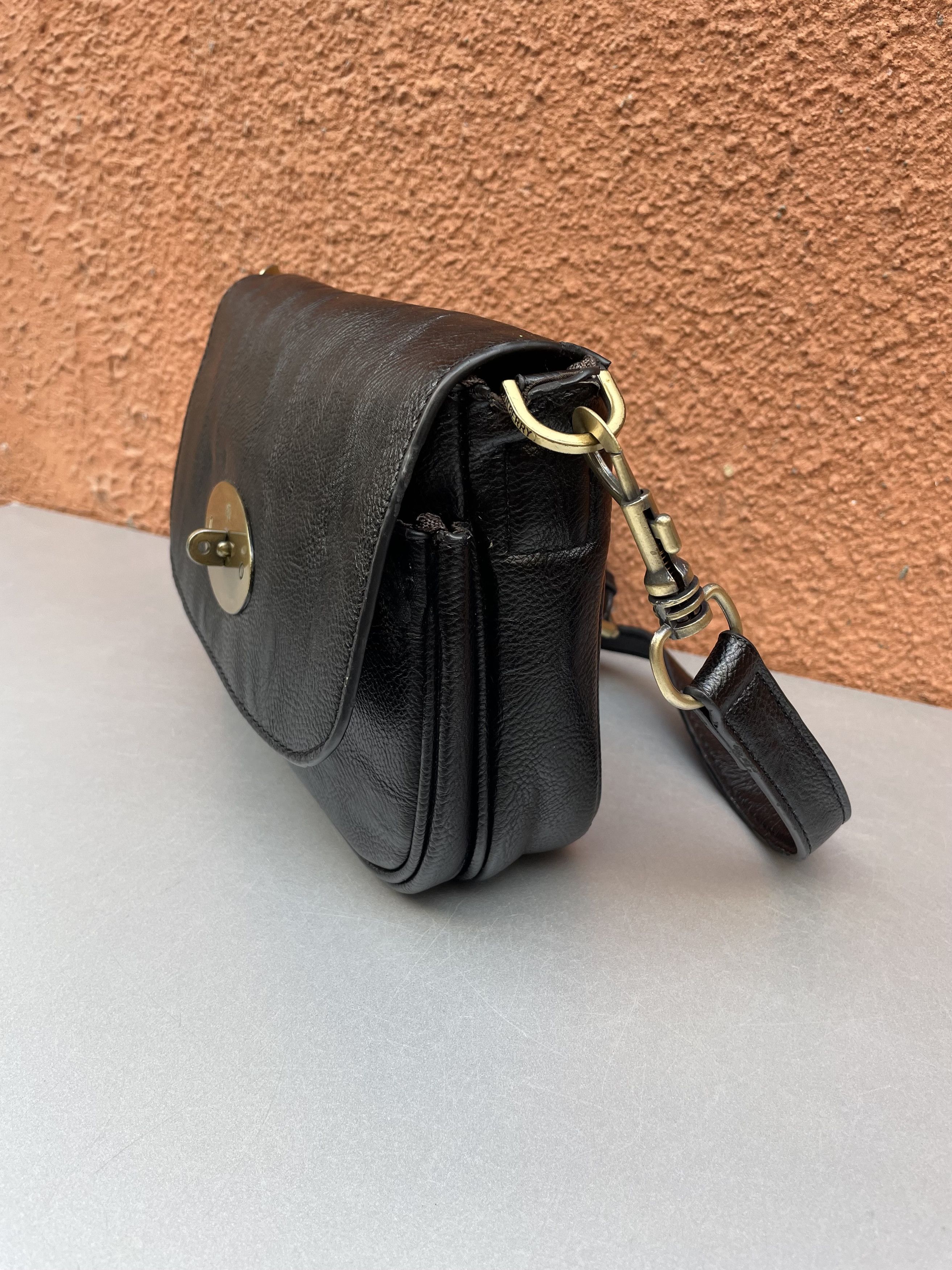 Mulberry Rare✅Mulberry Vintage Black Leather Shoulder Bag Crossbody Size ONE SIZE - 2 Thumbnail
