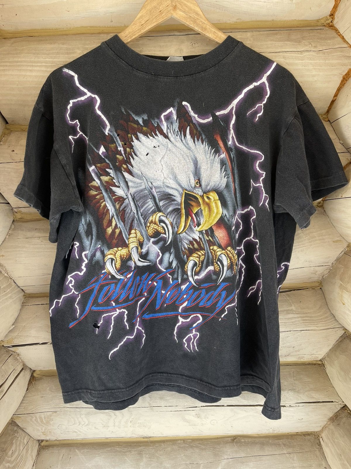 Designer 90’s Follow Nobody Eagle American Thunder vintage t-shirt Size US XL / EU 56 / 4 - 1 Thumbnail