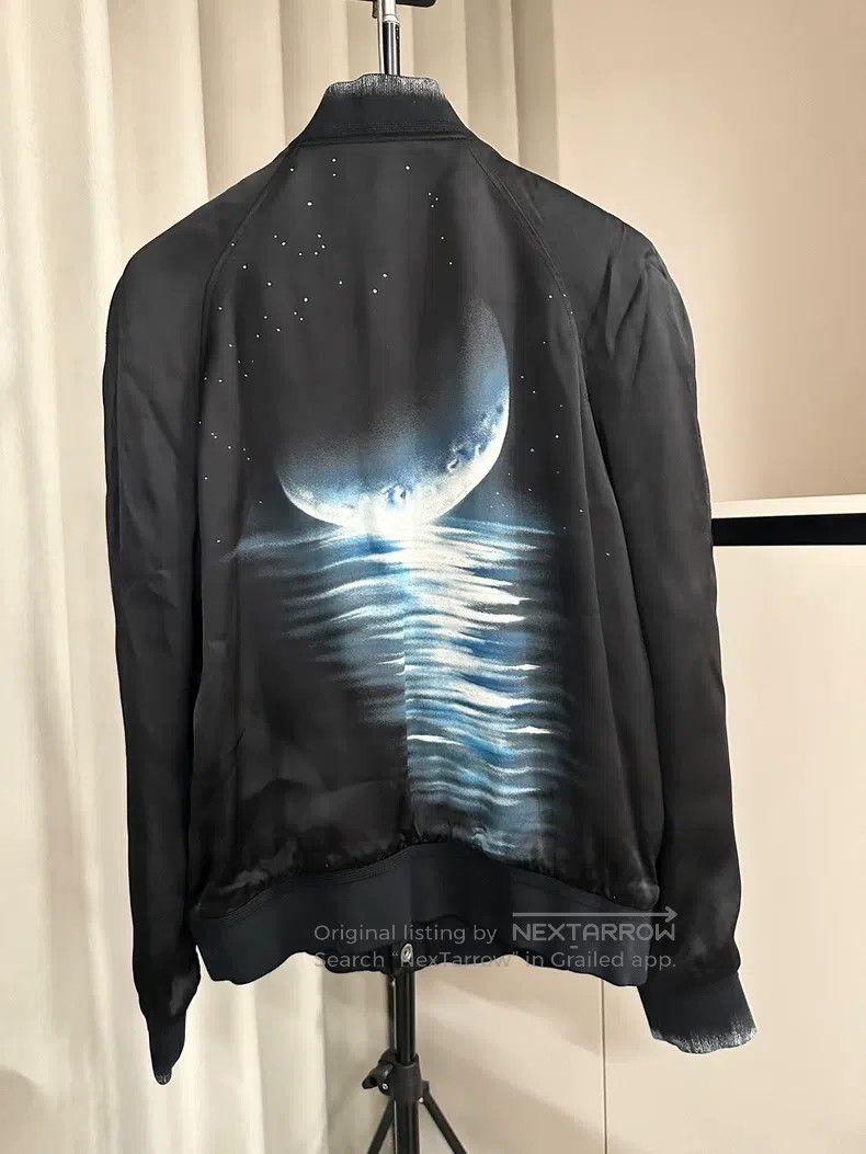 Saint Laurent Paris Saint Laurent Paris Sea Moon Silky Baseball Jacket Size US L / EU 52-54 / 3 - 1 Thumbnail