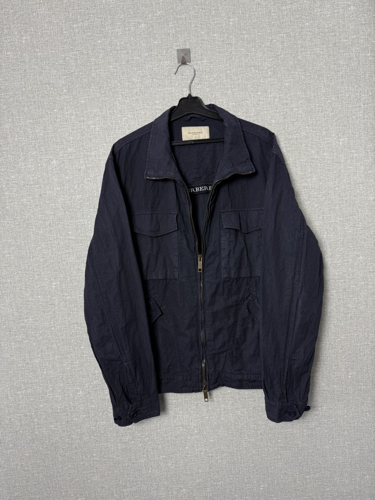 Burberry Burberry London Navy Cotton & Metal Utility Jacket Size L Size US L / EU 52-54 / 3 - 7 Thumbnail