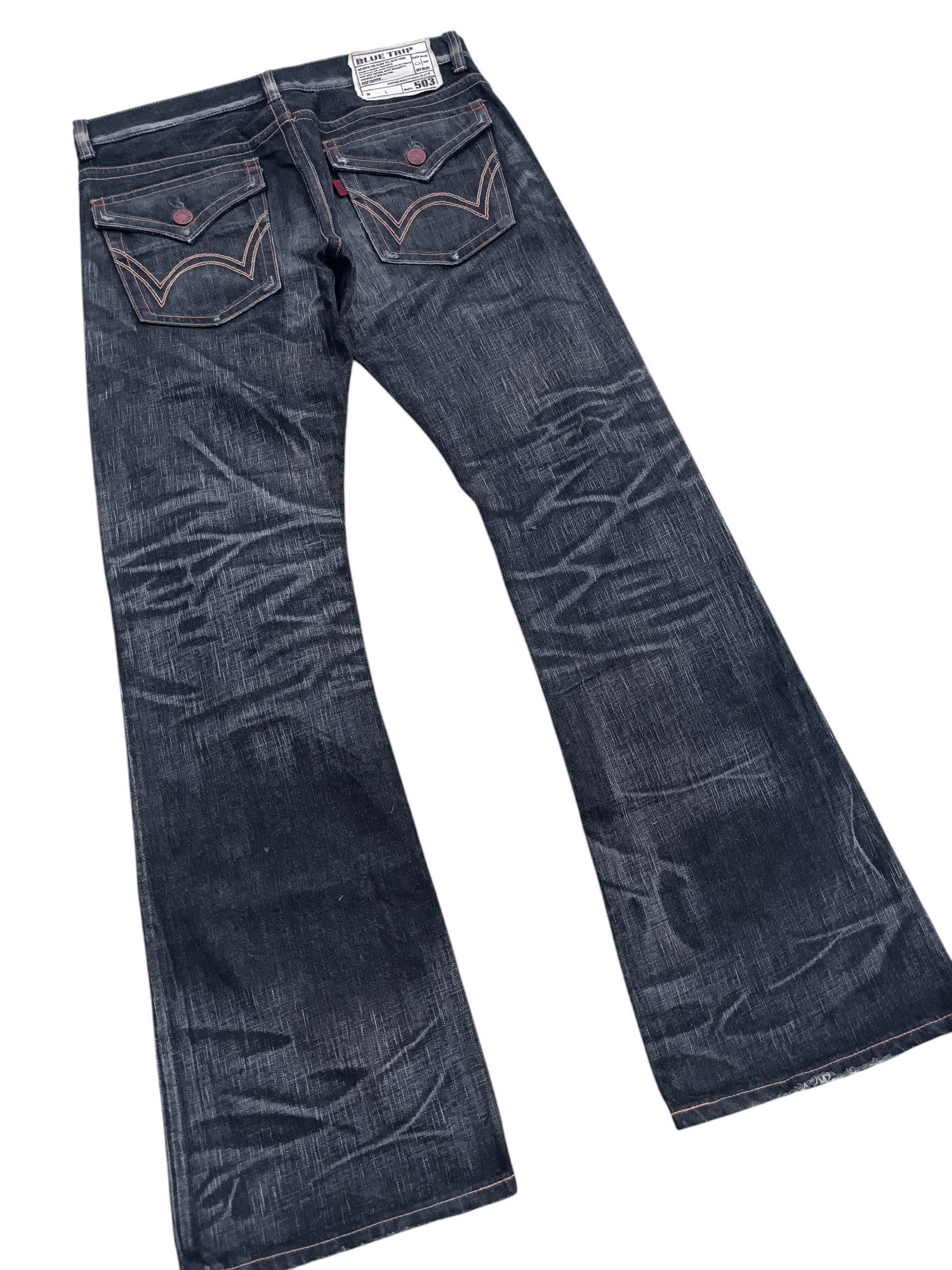 Edwin EDWIN 503 FLARE FADED & RUSTY PUNK STYLE WHISKERS DENIM Size US 34 / EU 50 - 14 Thumbnail