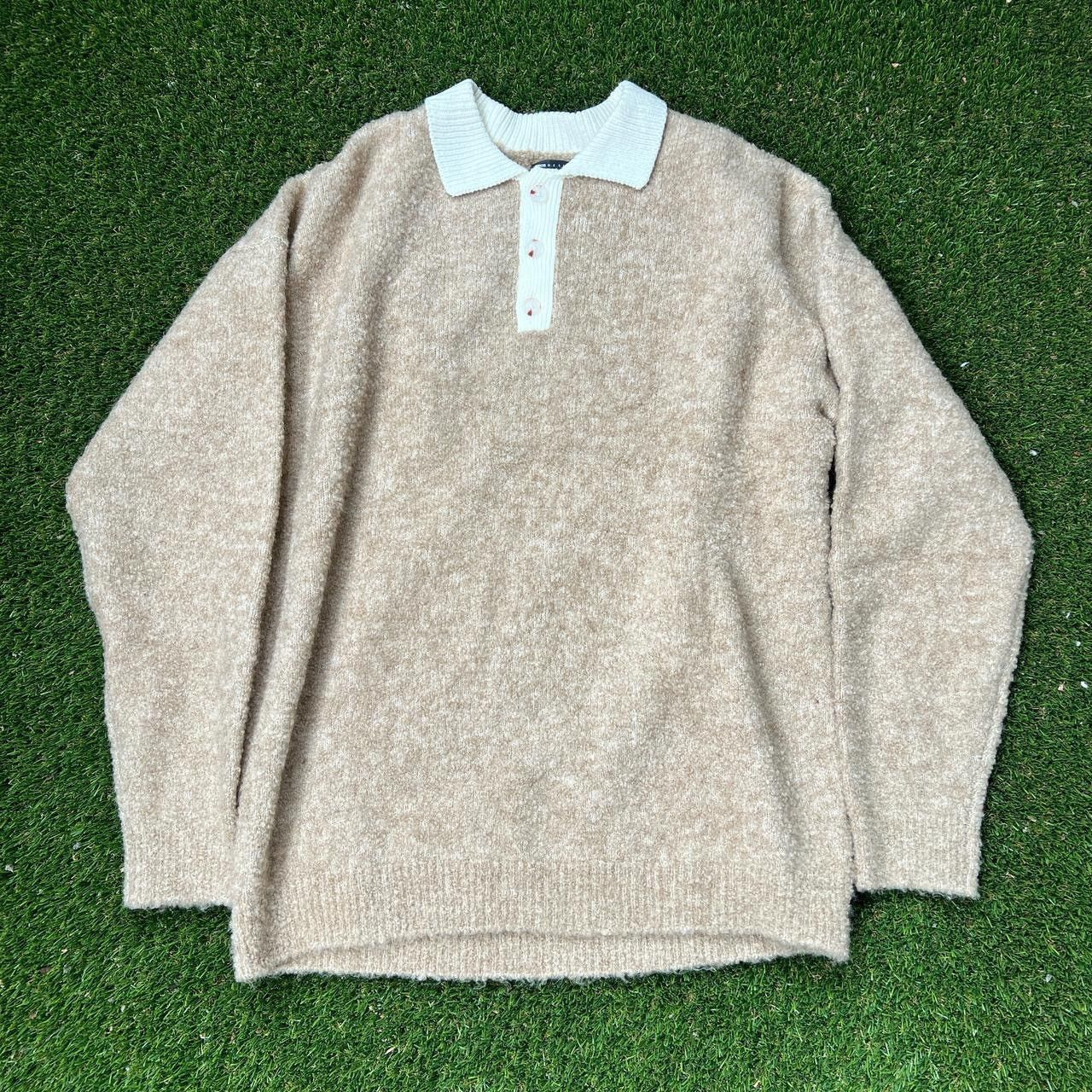 Asos tan knit collared sweater Size L / US 10 / IT 46 - 1 Preview