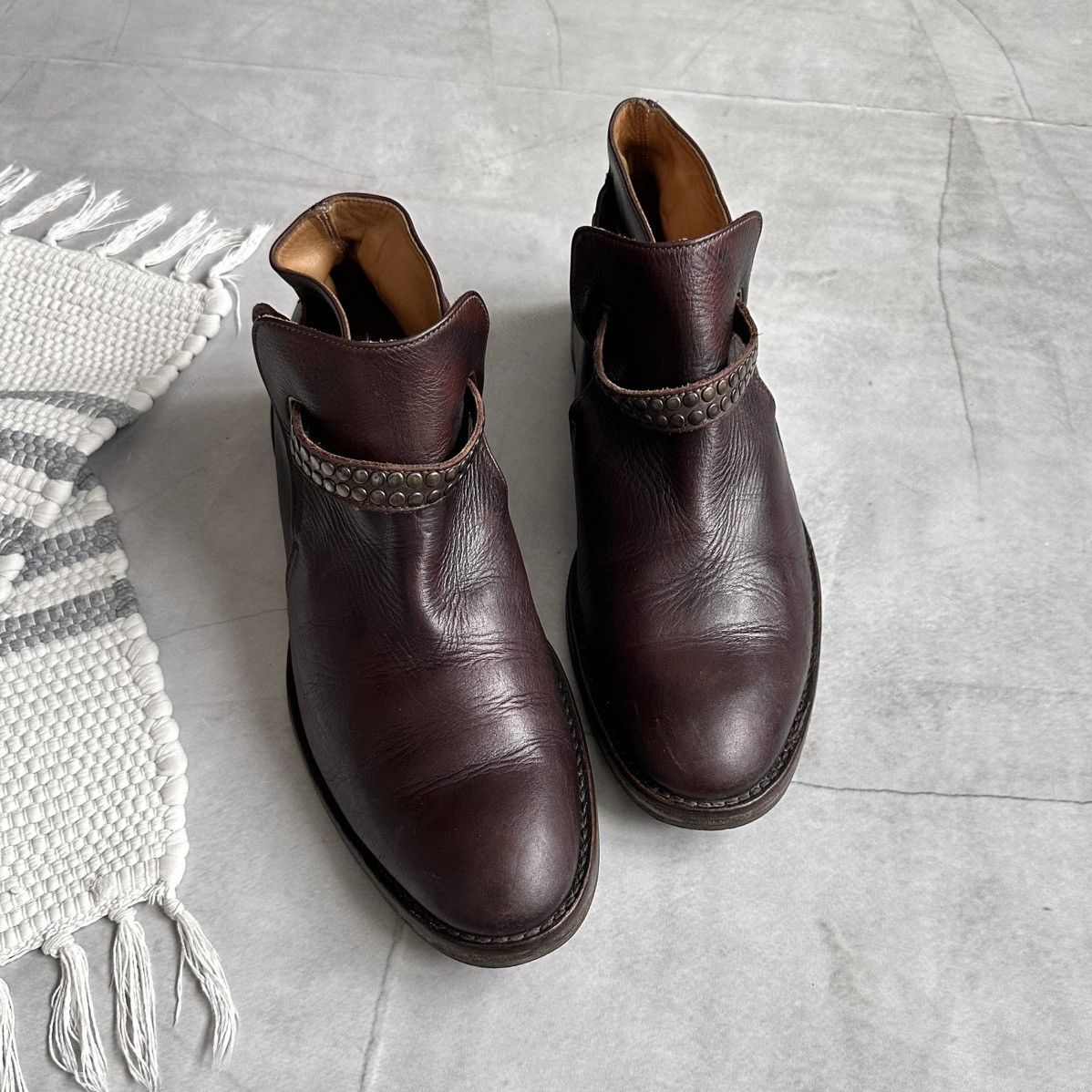 Dirk Bikkembergs HTC Hollywood Trading Co Studded Belt Biker Boots Ash Style Size US 8 / EU 41 - 4 Thumbnail