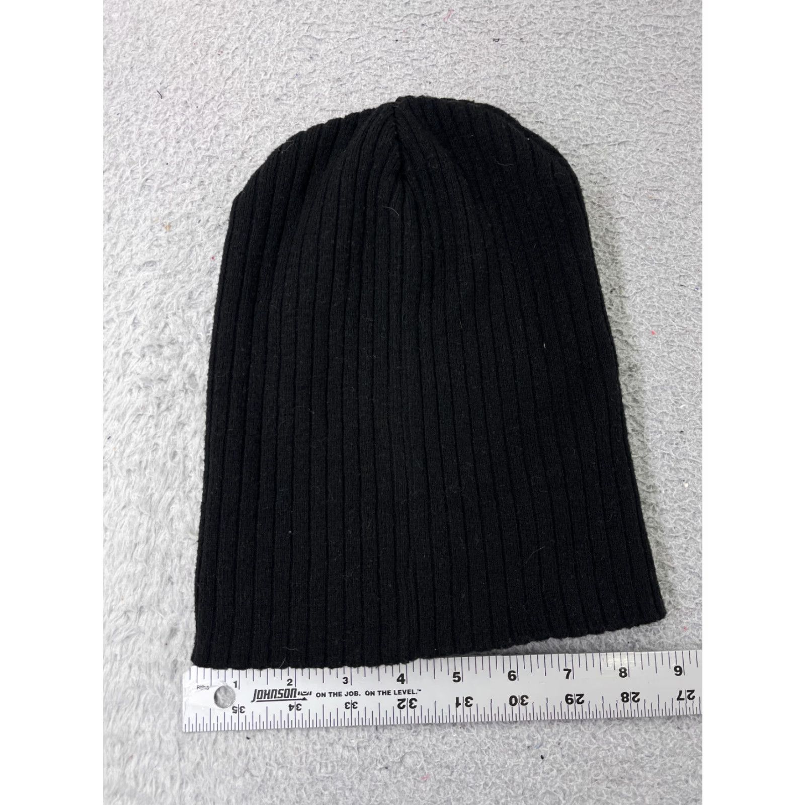 Vintage Time And Tru Beanie Womens One Size Black Ribbed Knit Polyester Blend Ski Size ONE SIZE - 3 Thumbnail