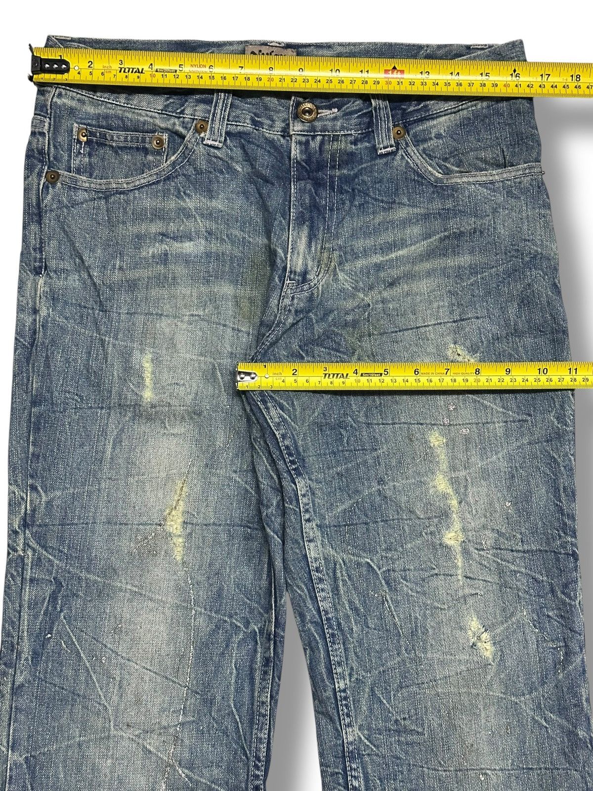 Japanese Brand Nylaus Vintage Distressed With Baggy Wideleg & Thunder Wash Size US 33 - 14 Thumbnail