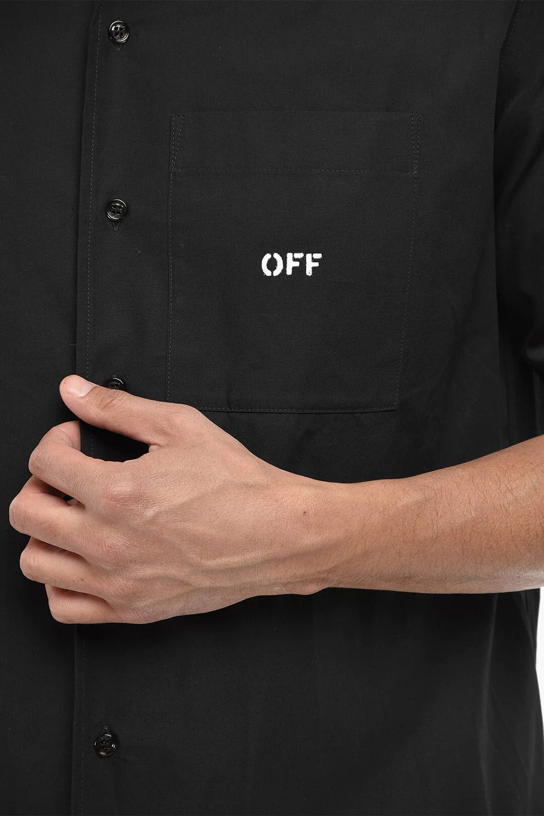Off-White og1mm0526 Cotton Bowling Shirt in Black Size US XS / EU 42 / 0 - 3 Thumbnail