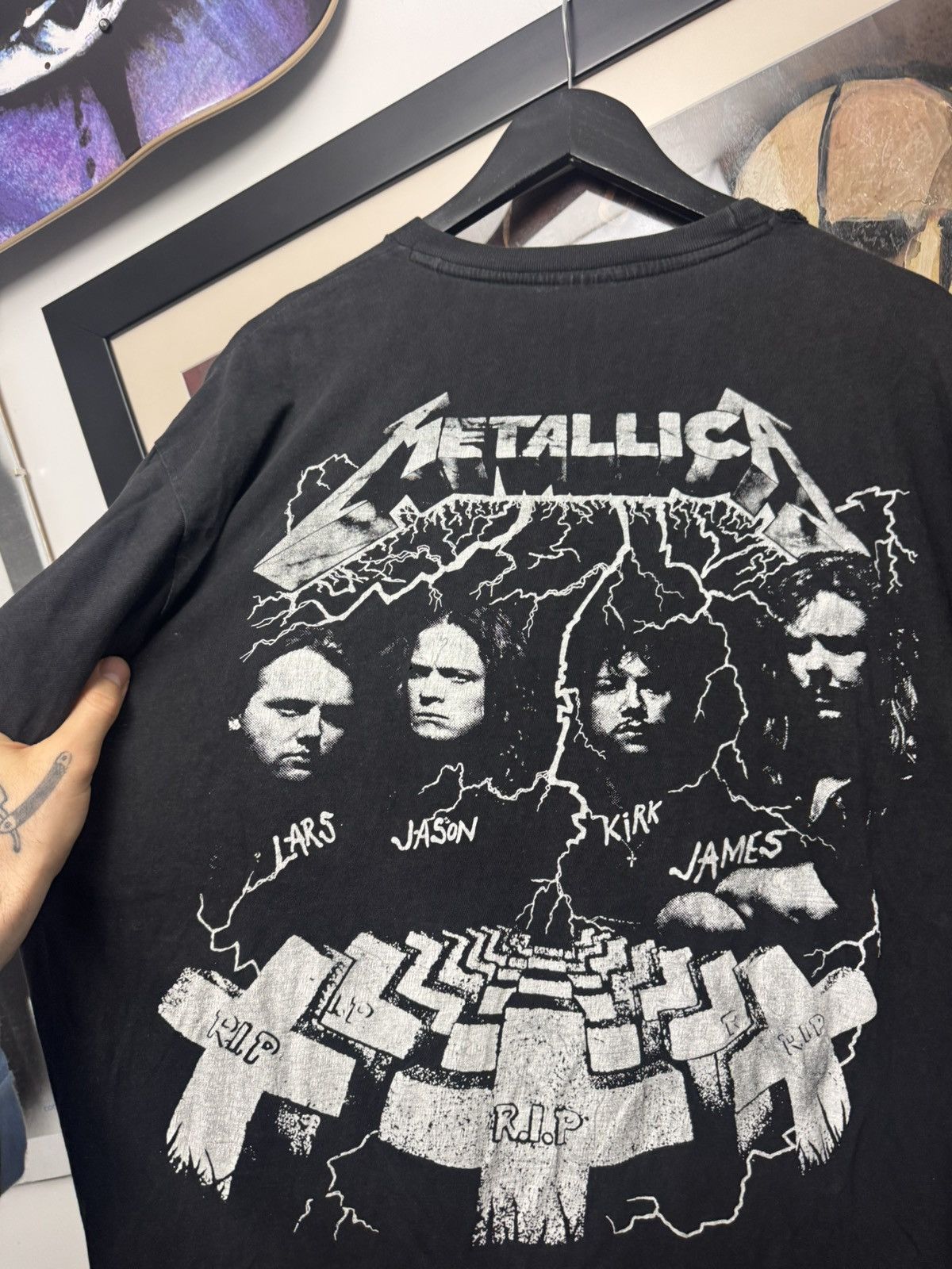 Band Tees Vintage 90s Metallica Band Tee Distressed Washed Rock Metal Size US L / EU 52-54 / 3 - 4 Thumbnail