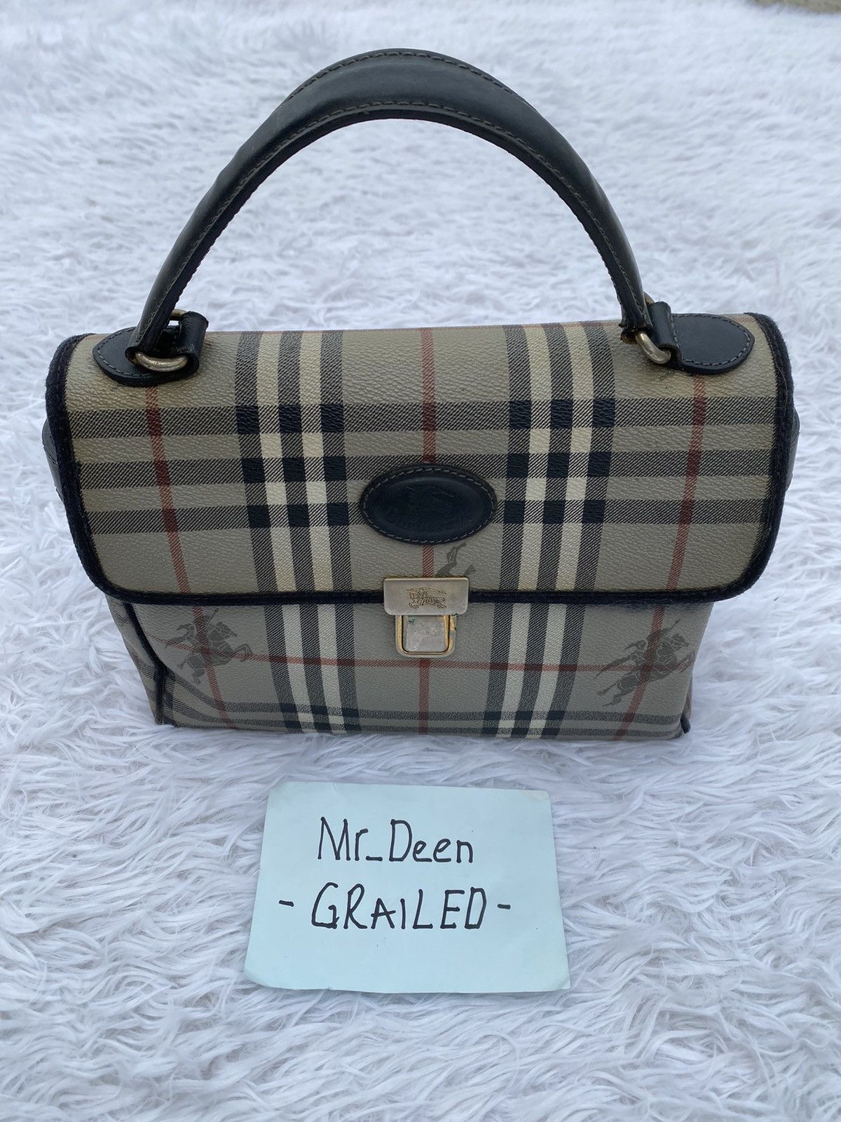 Burberry Rare Vintage 90s Burberry Nova Check Hand Bag Size ONE SIZE - 6 Thumbnail