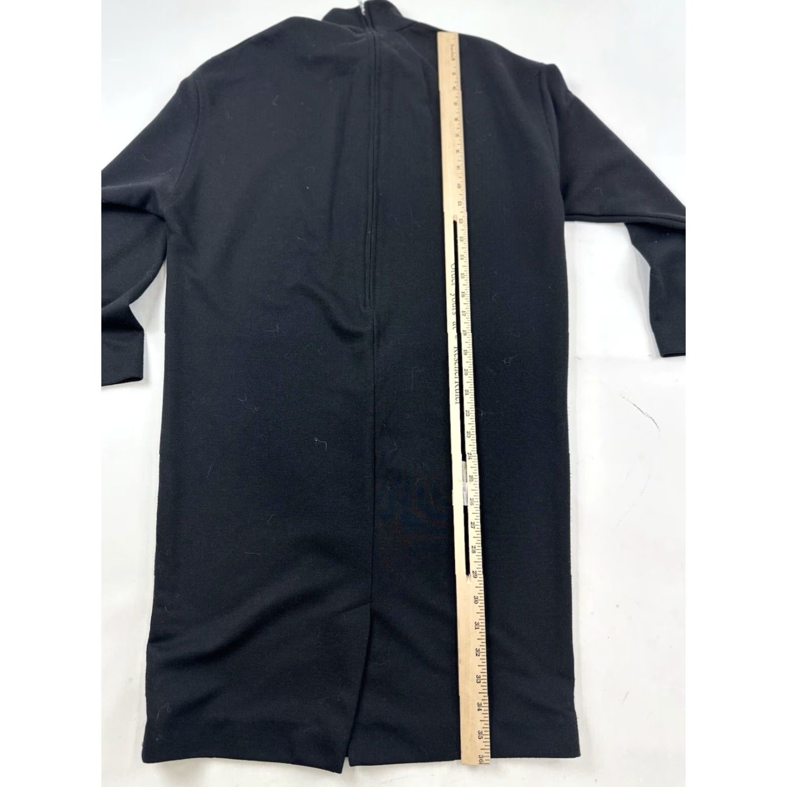 Vintage VINTAGE Virgo II Dress Women’s 6 Black Turtleneck Shift Knee Length Long Sleeve Womens Size M / US 6-8 / IT 42-44 - 6 Thumbnail