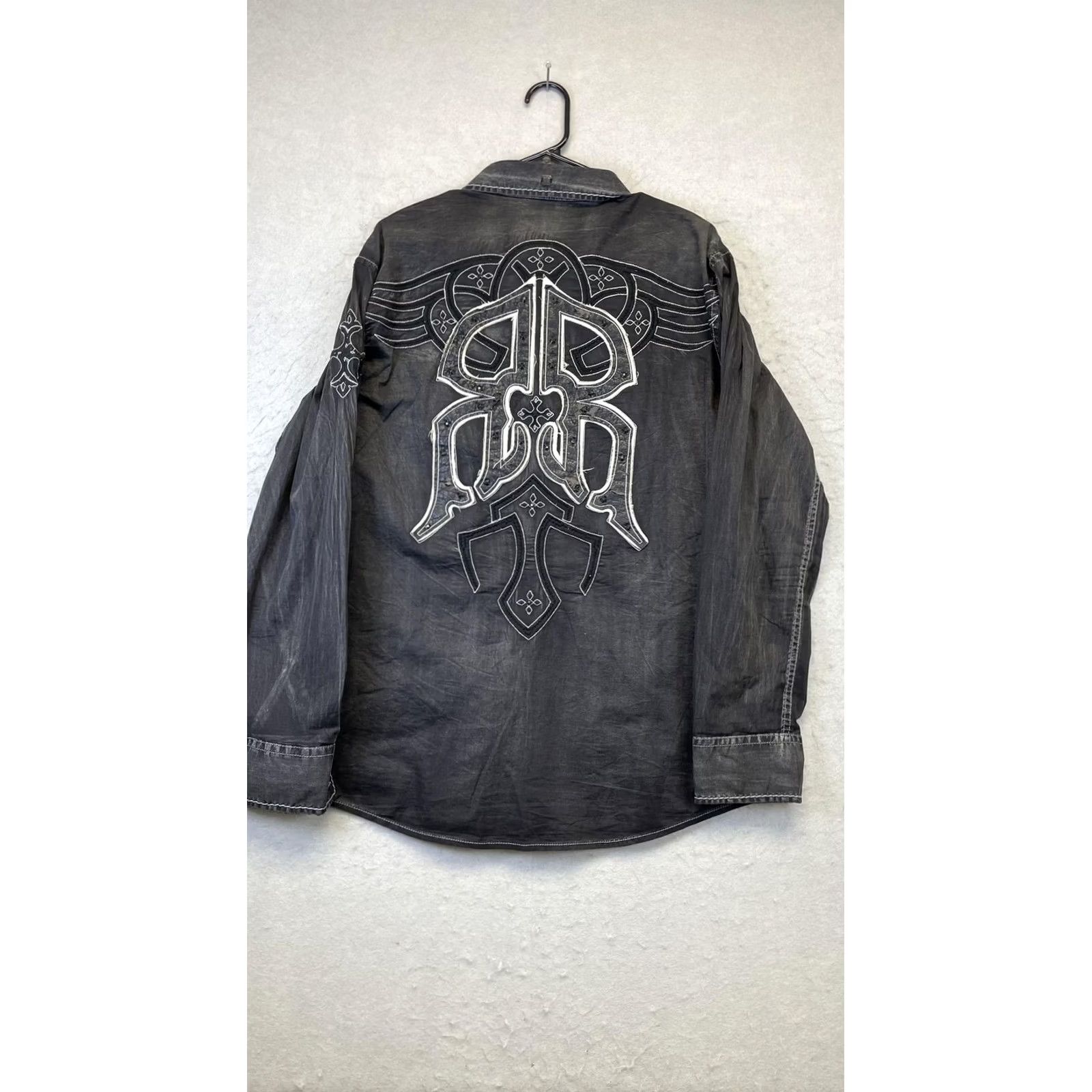 Roar Roar Shirt Mens Large Black Signature Embroidered Western Contrast Stitch Snap Size US L / EU 52-54 / 3 - 6 Thumbnail