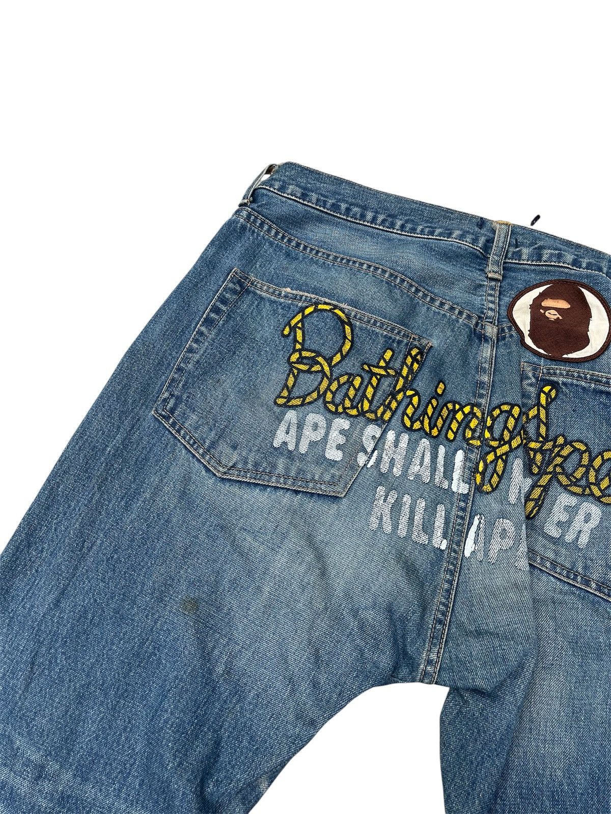 Bape A Bathing Ape Rope Logo ASNKA Selvedge Denim Jeans Size US 36 / EU 52 - 12 Thumbnail
