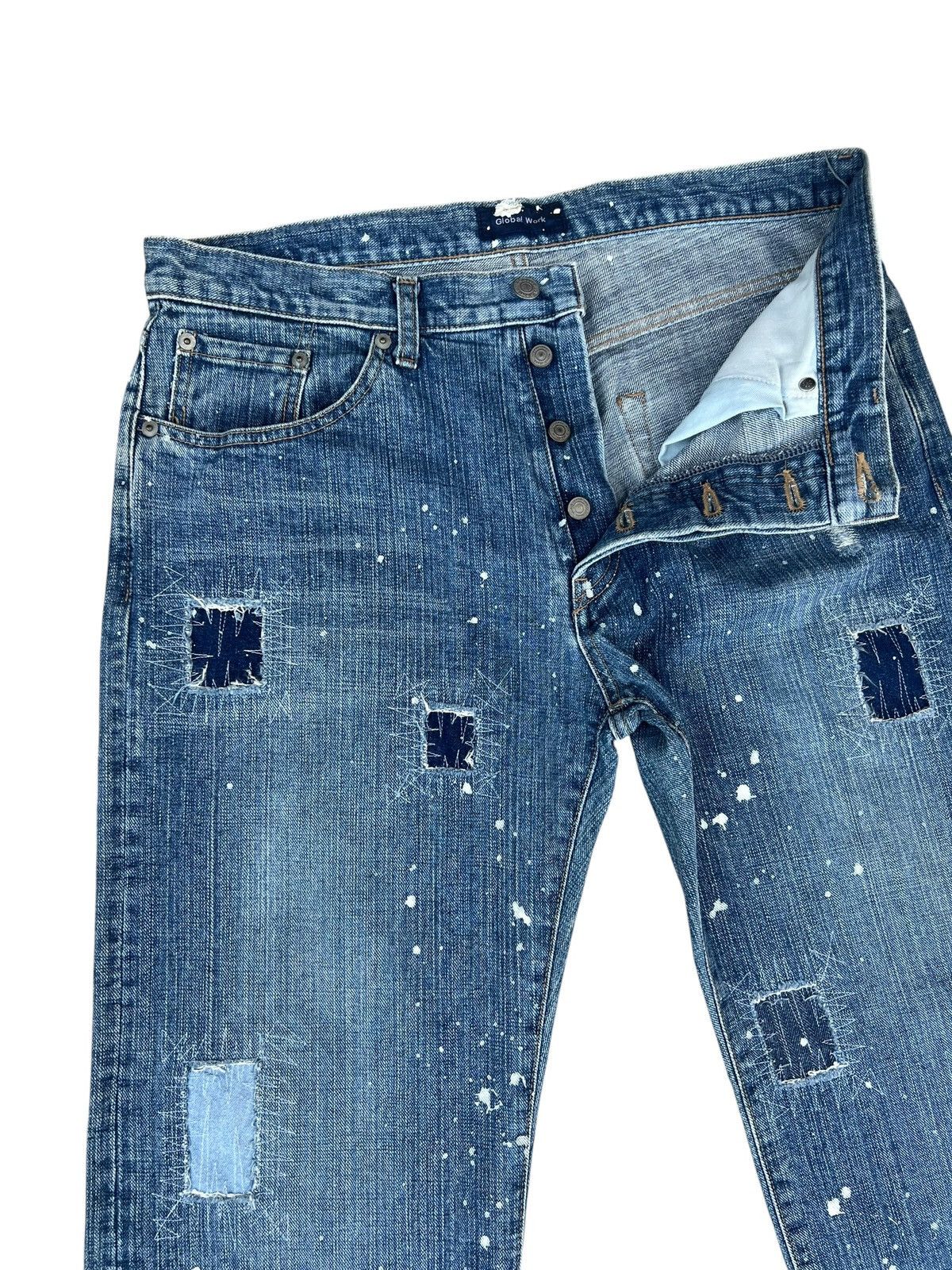 Global Work Global Work Painter Distressed Patchwork Denim Jeans Size US 34 / EU 50 - 8 Thumbnail