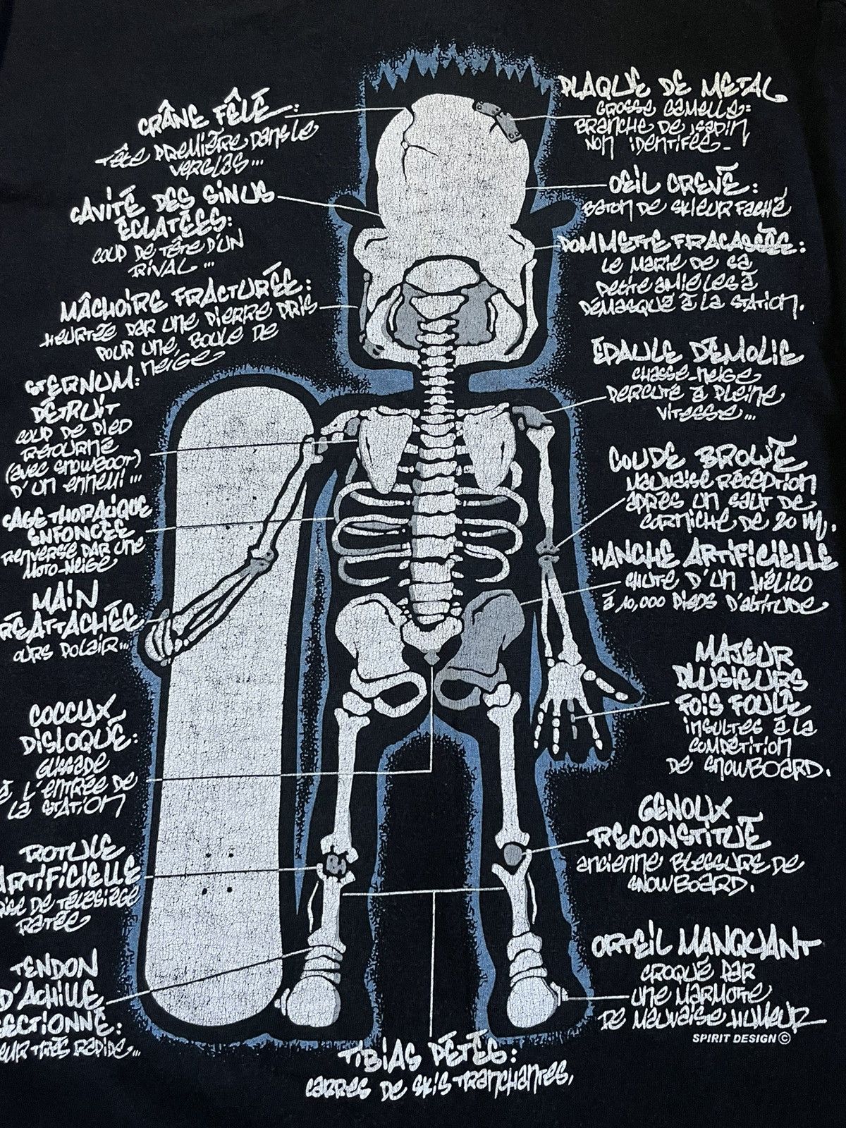 Vintage Vintage 90’s Bart Simpson X-RAY Skeleton Skateboard Long Tee Size US XL / EU 56 / 4 - 6 Thumbnail
