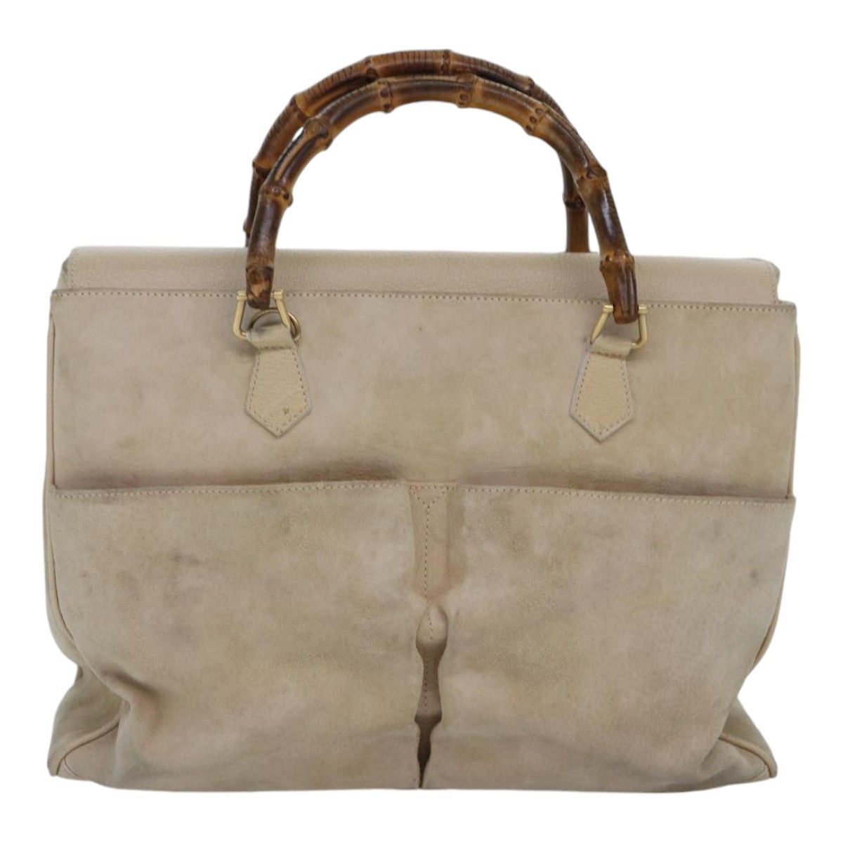Gucci Bamboo Beige Suede Handbag (Pre-Owned) Size ONE SIZE - 1 Thumbnail